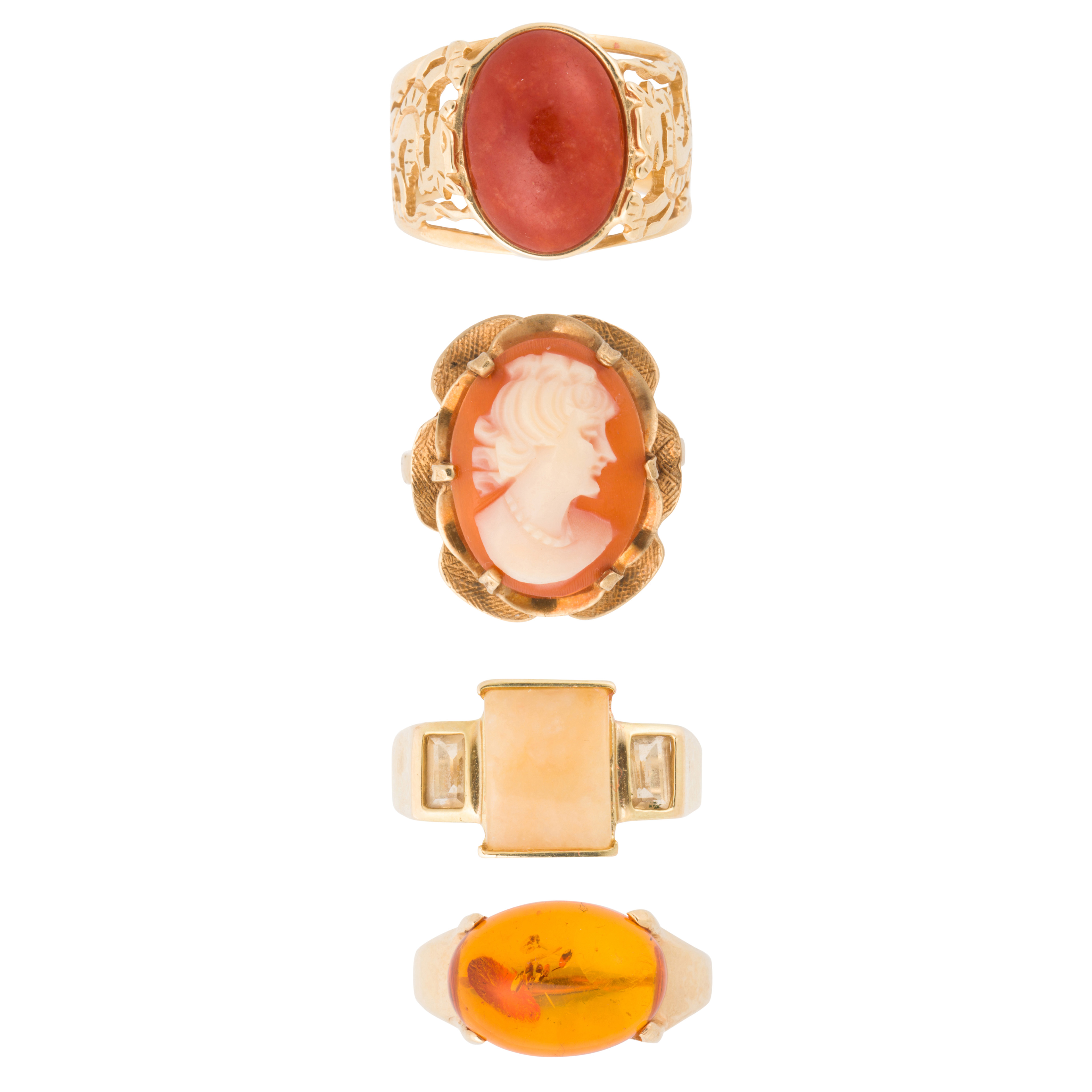 A GROUP OF GEMSTONE AND GOLD RING 3a610b