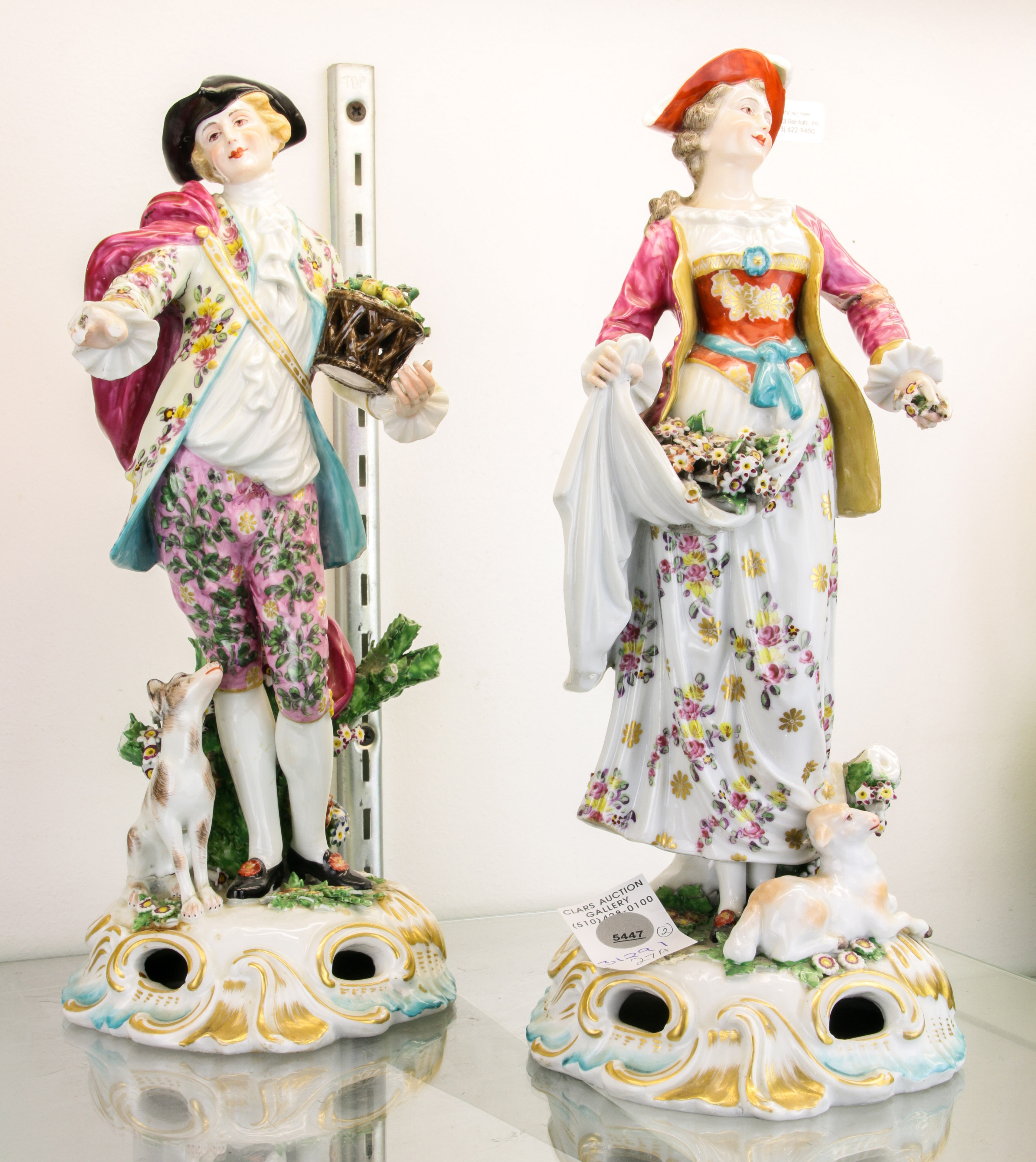 PAIR CHELSEA STYLE PORCELAIN FIGURES 3a61f4