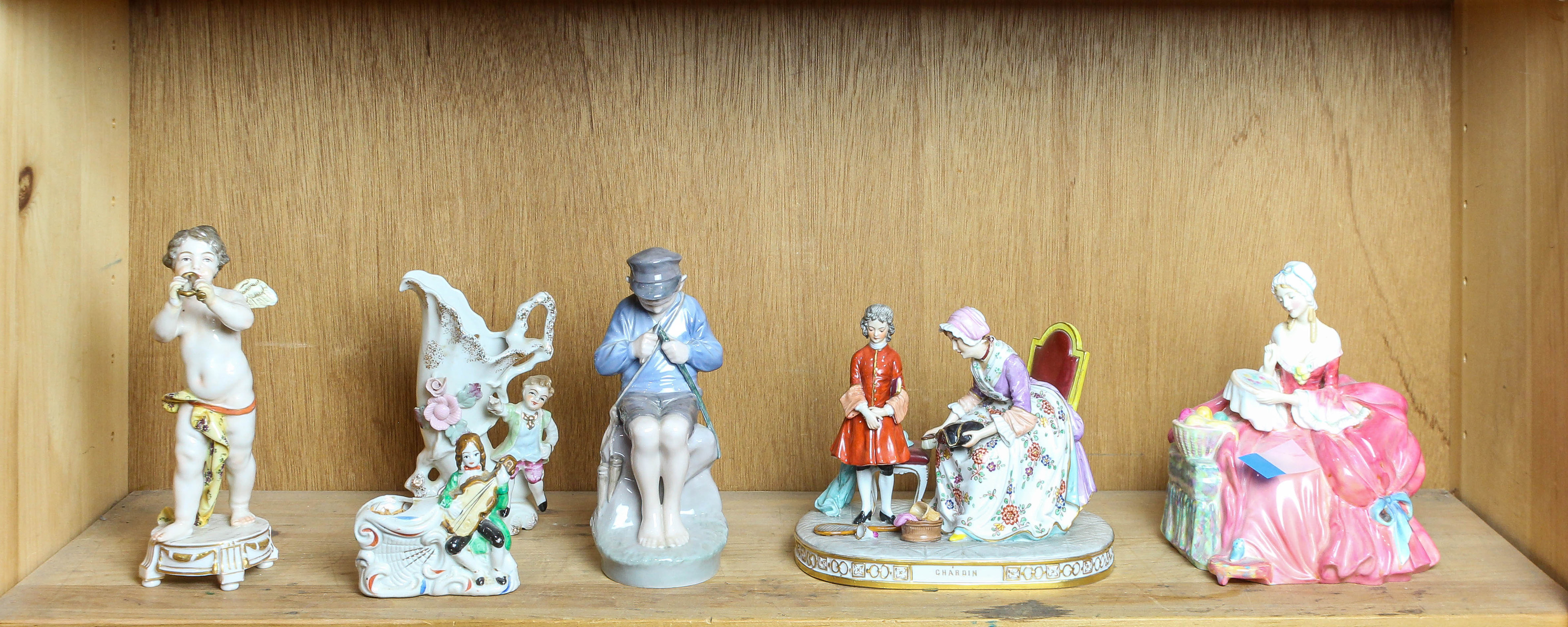 (LOT OF 6) EUROPEAN PORCELAIN FIGURES,