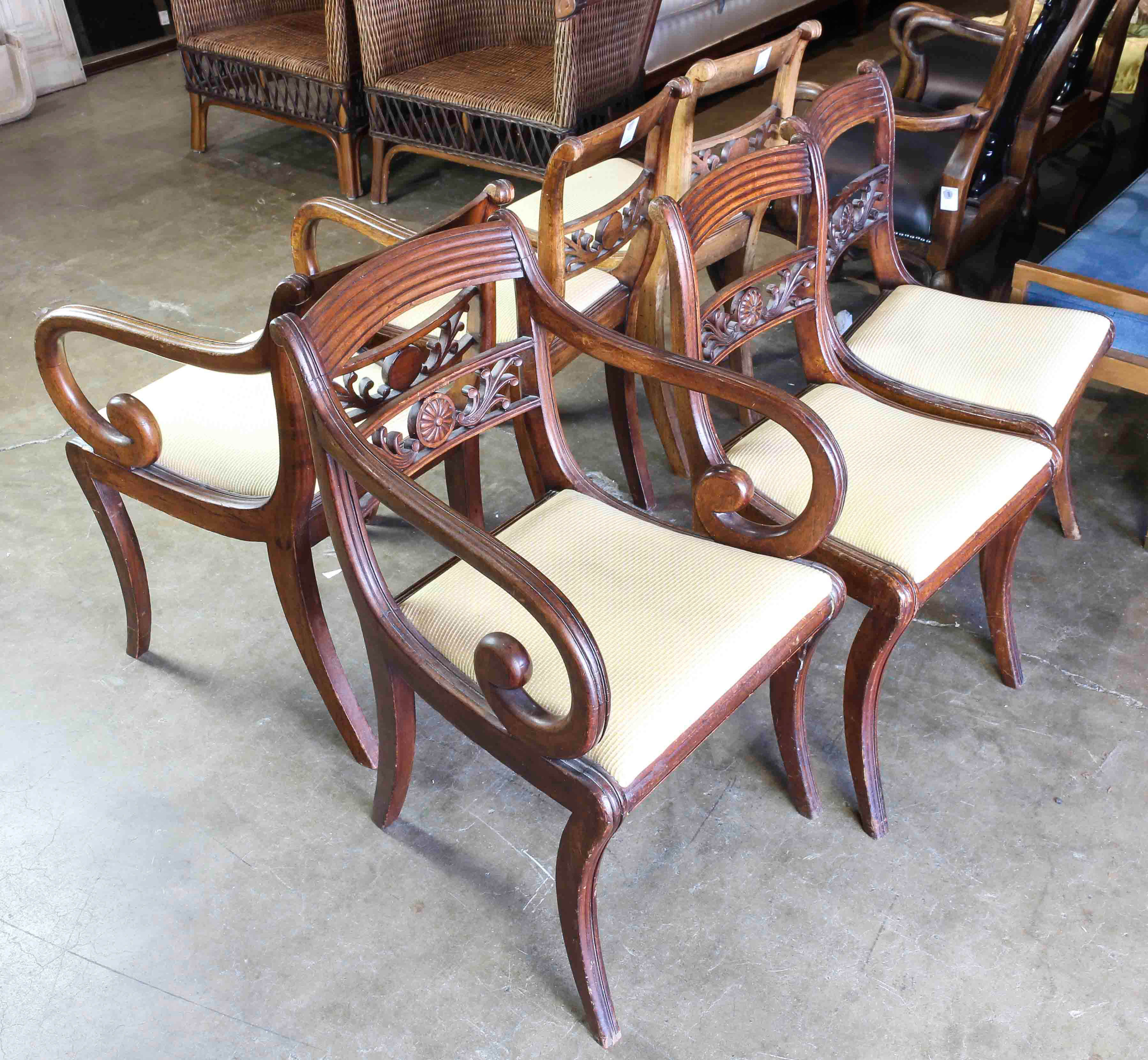 (LOT OF 6) EMPIRE STYLE SIDE CHAIRS,