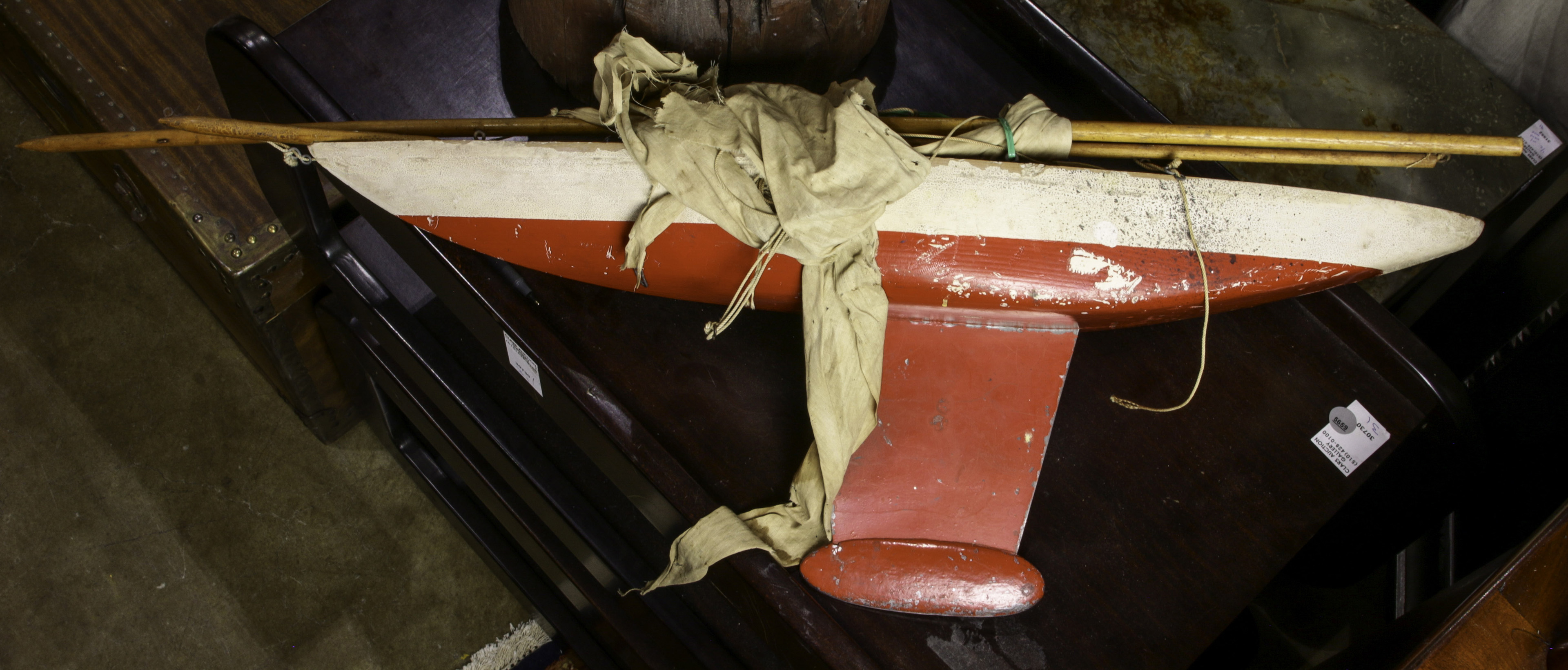 A POLYCHROME PAINT DECORATED SHIP