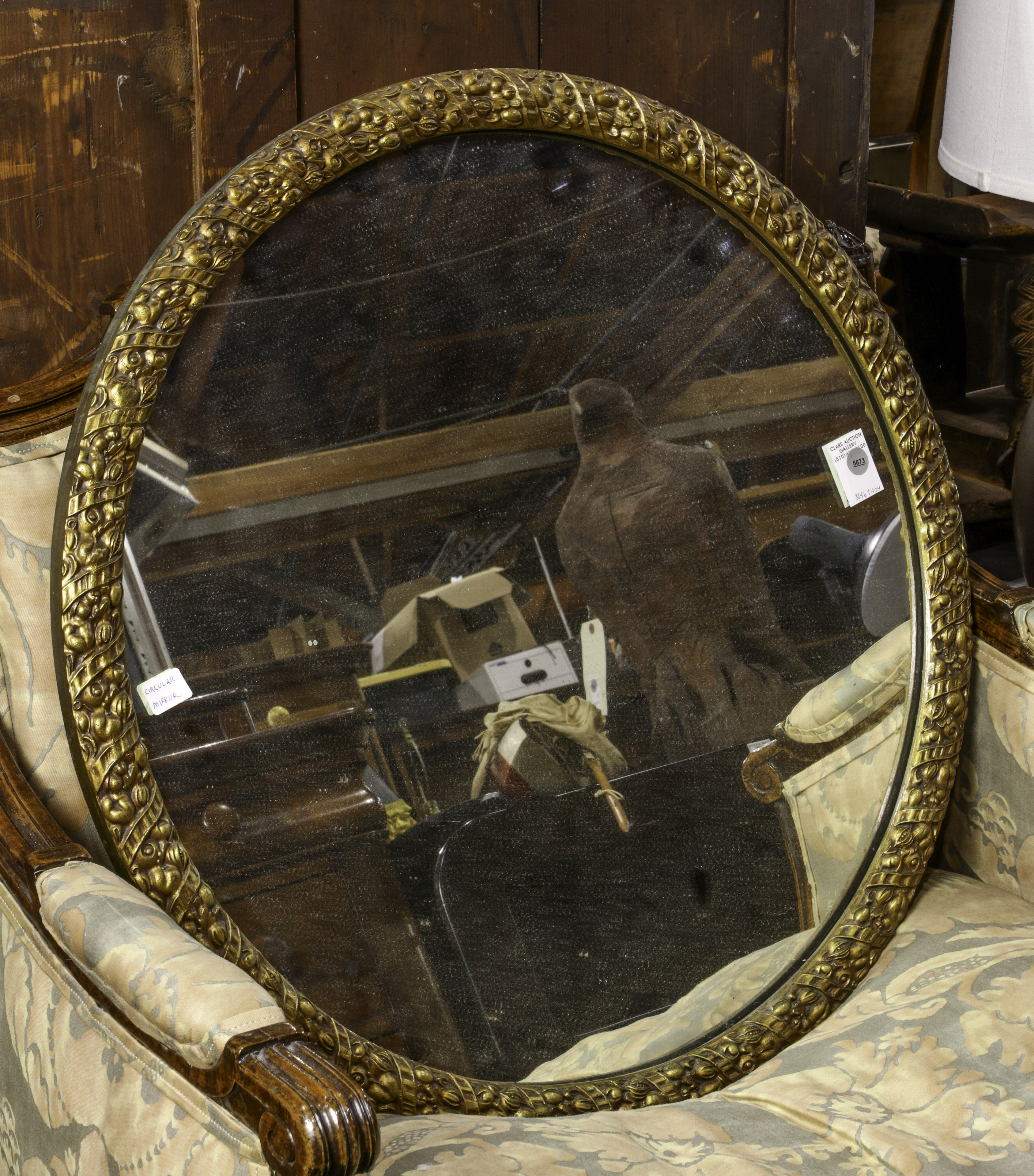 AN ART DECO CIRCULAR MIRROR An 3a62ad