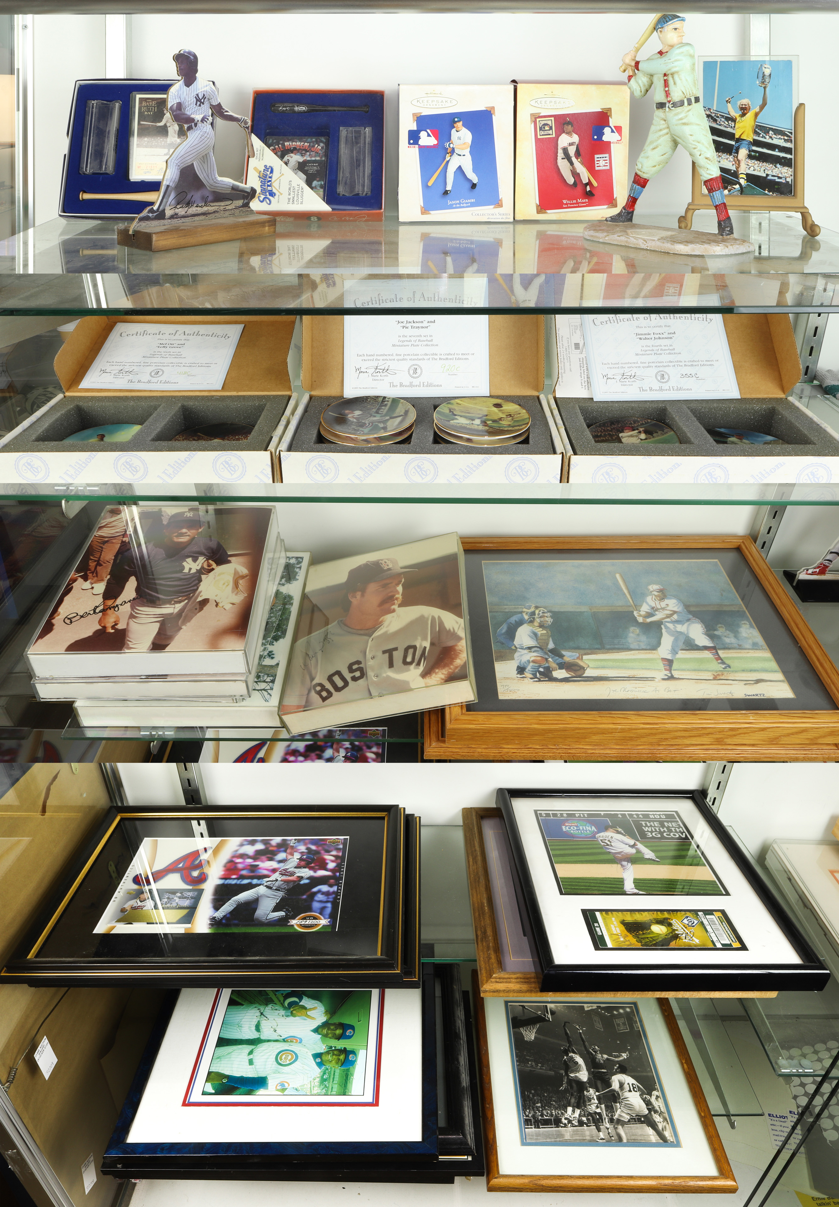 FIVE SHELVES OF BASEBALL EPHEMERA INCLUDING