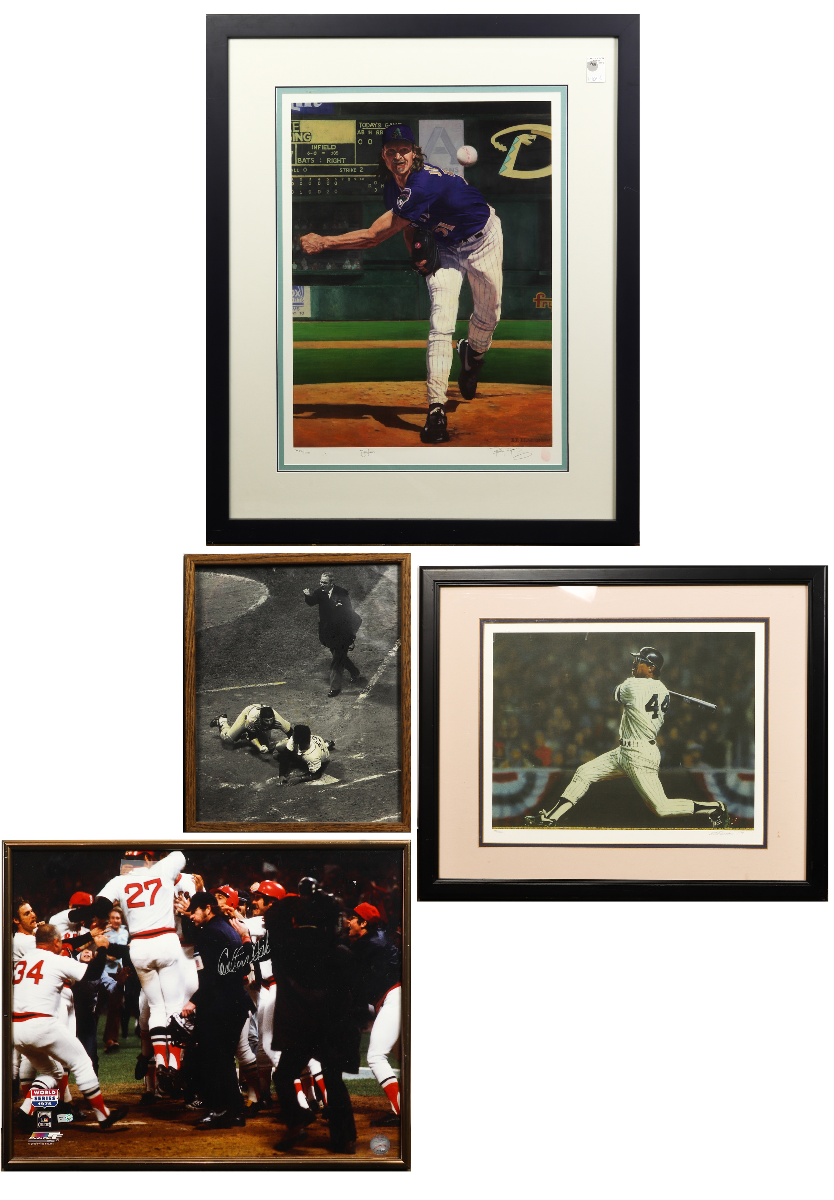  LOT OF 4 FRAMED BASEBALL GROUP 3a62c2