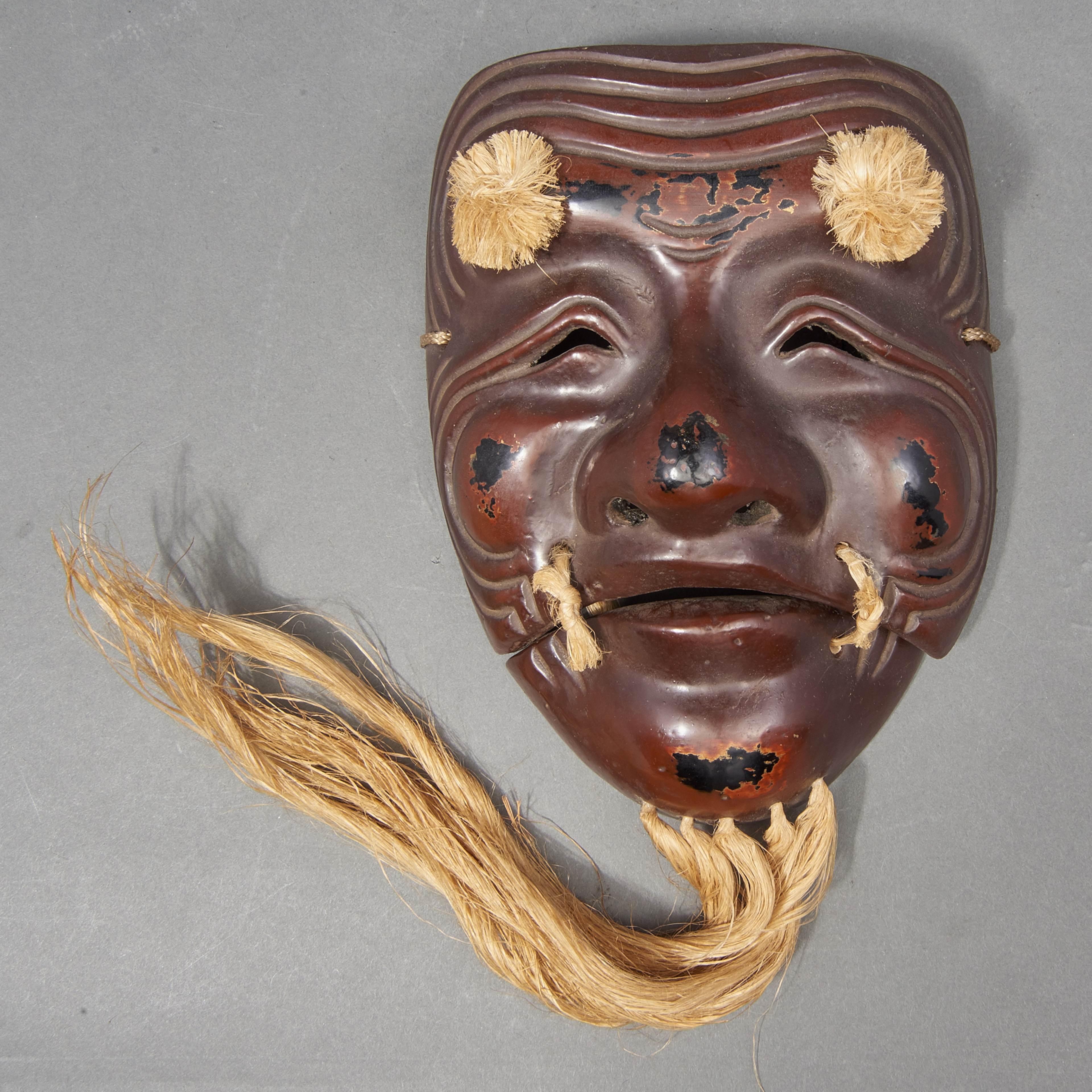 JAPANESE WOOD NOH MASK OF OKINA