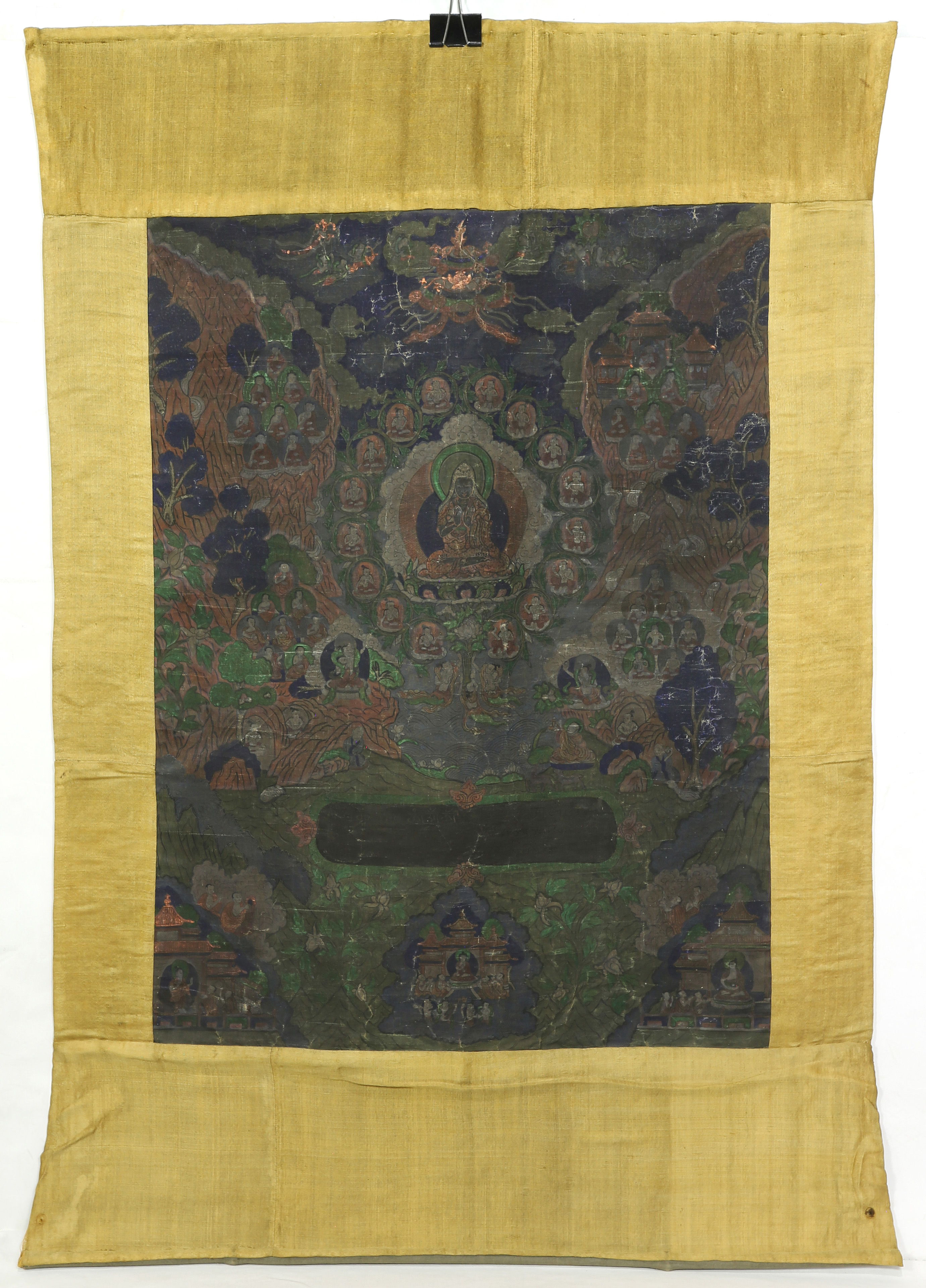 TIBETAN THANGKA OF A LAMA Tibetan