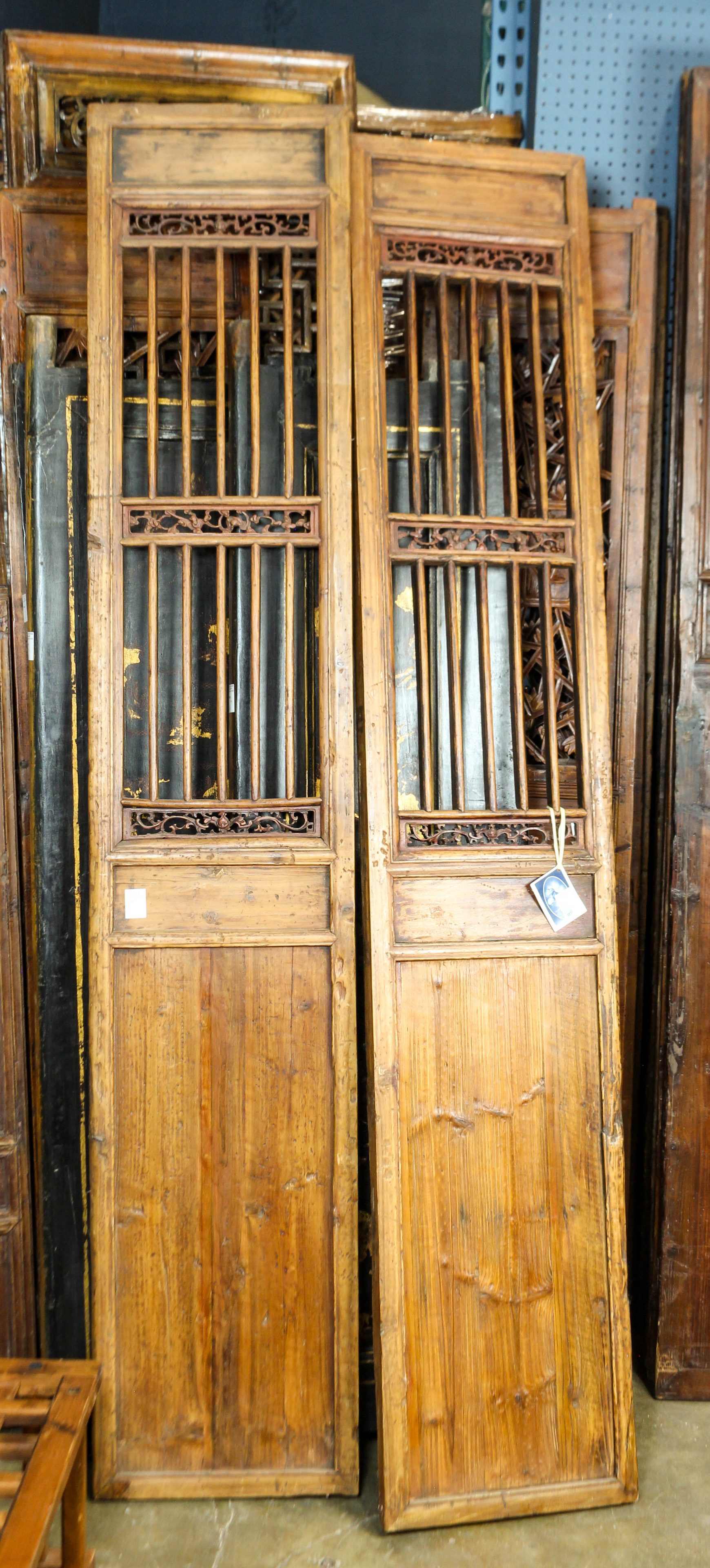 PAIR OF CHINESE WOOD DOOR PANELS