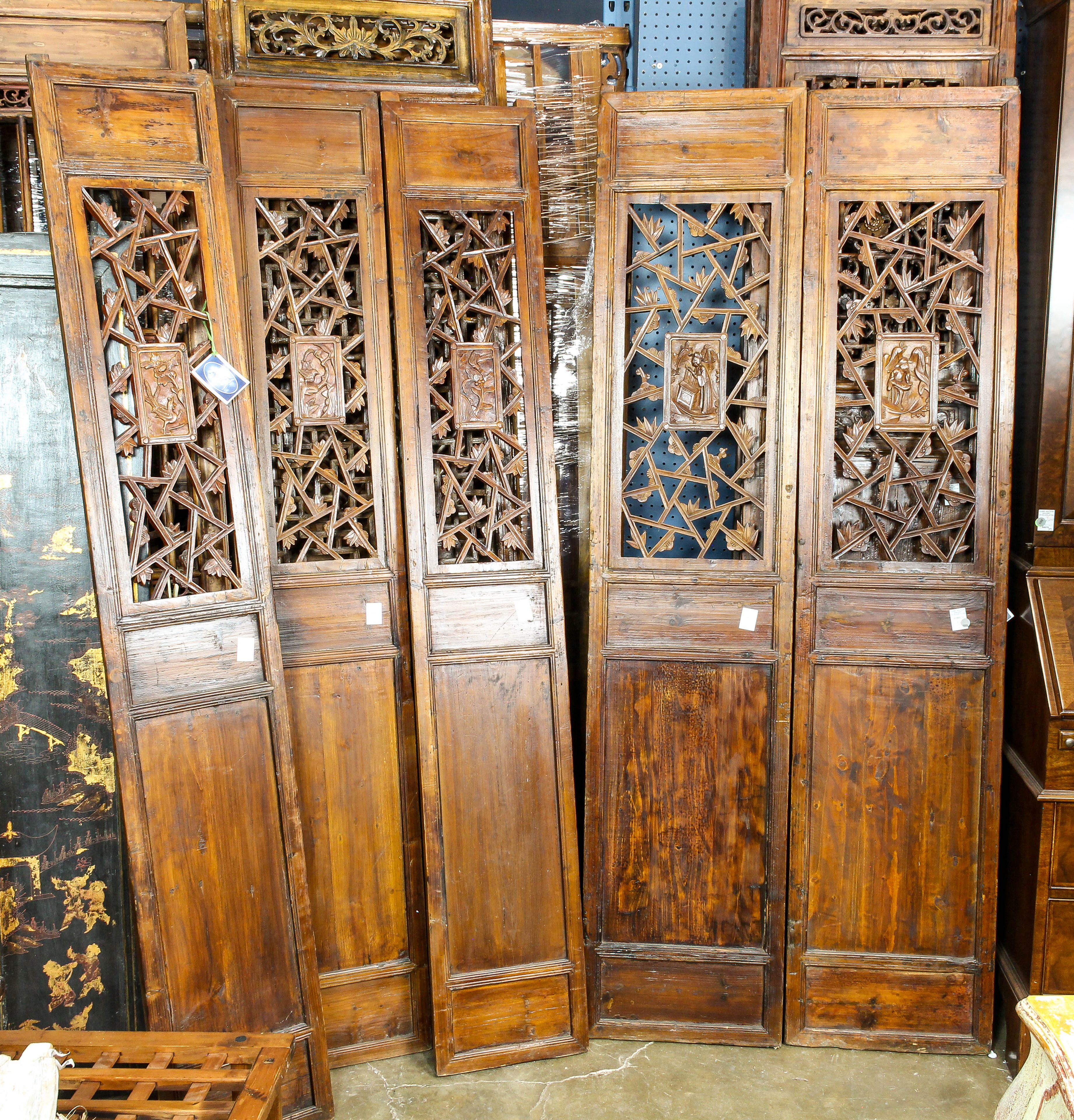 SET OF 5 CHINESE WOOD DOORS Set 3a6351