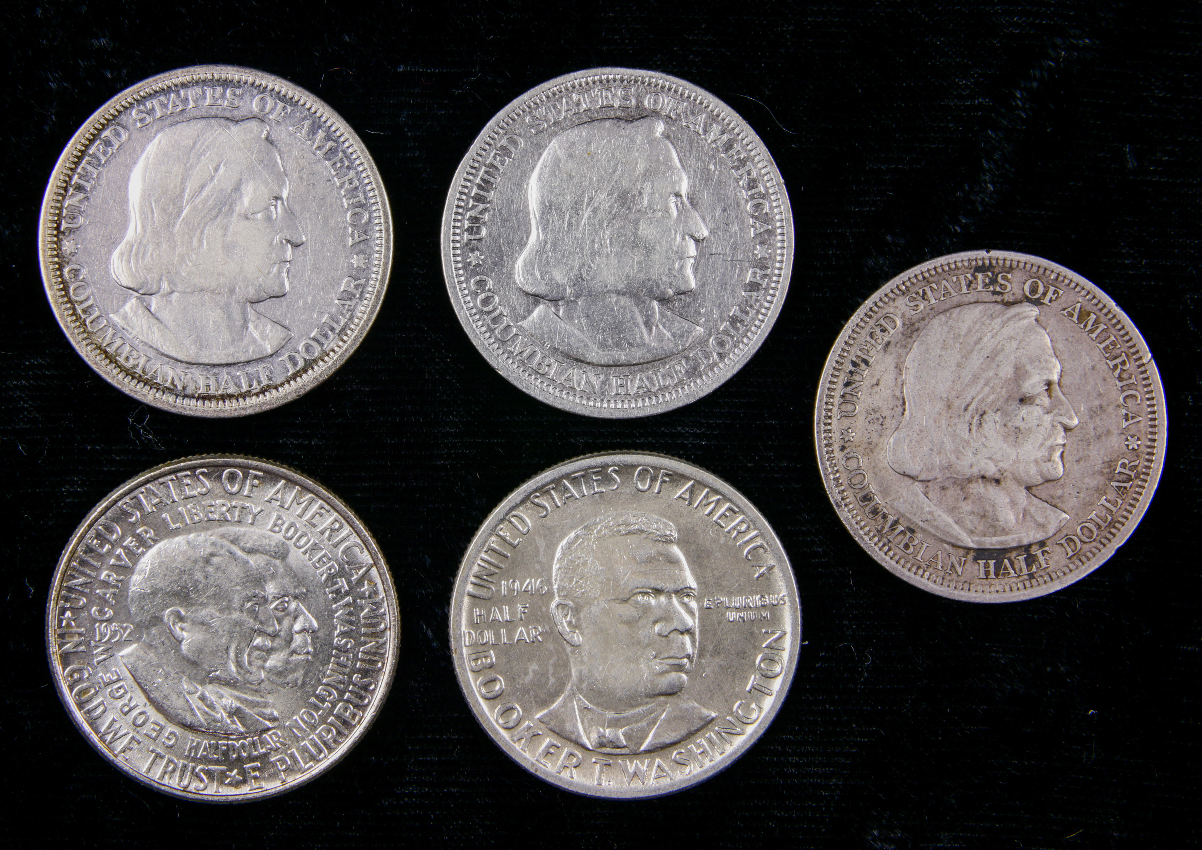  LOT OF 5 USA COMMEMORATIVE HALF 3a63b6