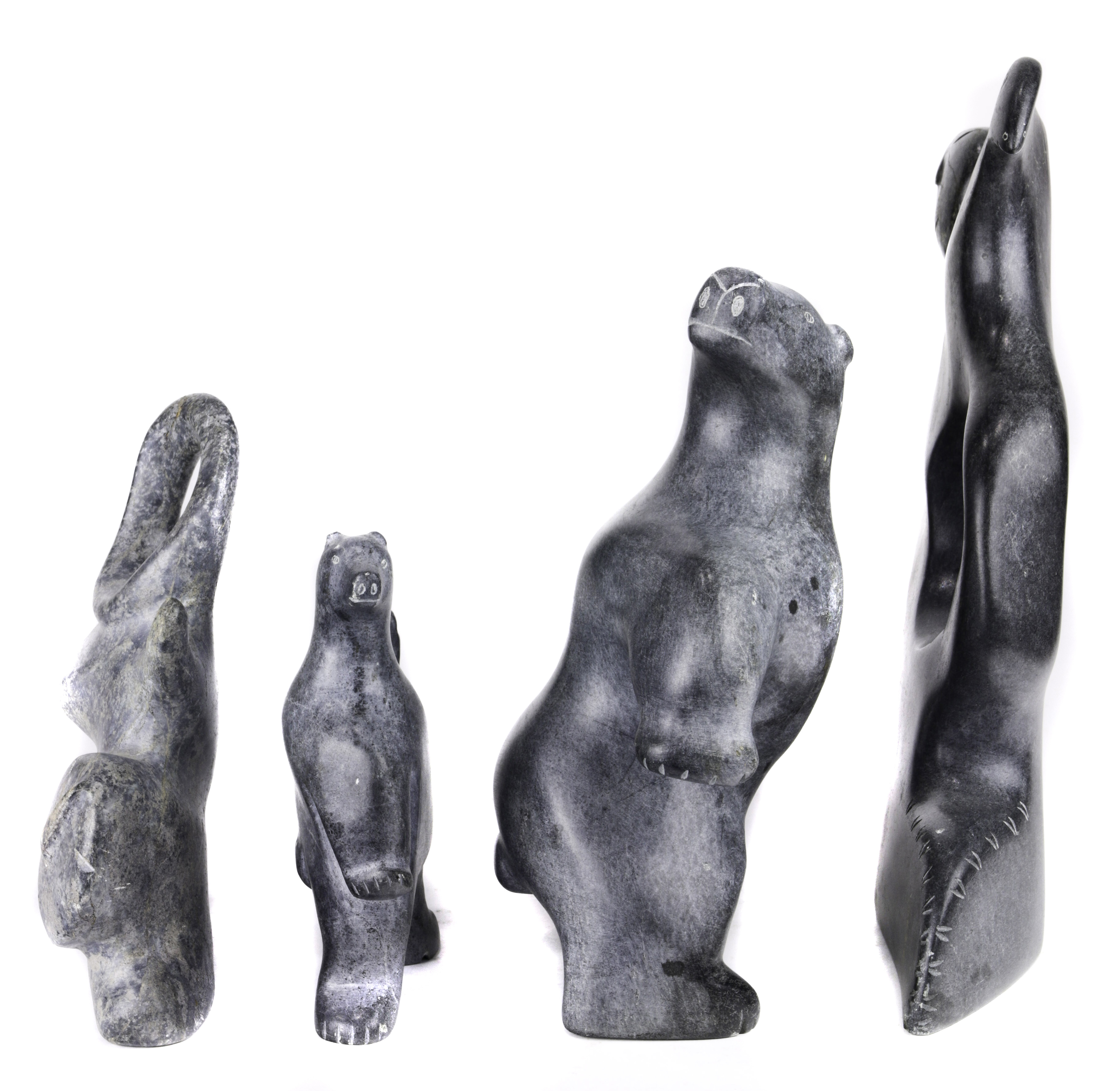  LOT OF 4 INUIT SOAPSTONE SCULPTURES 3a63ef