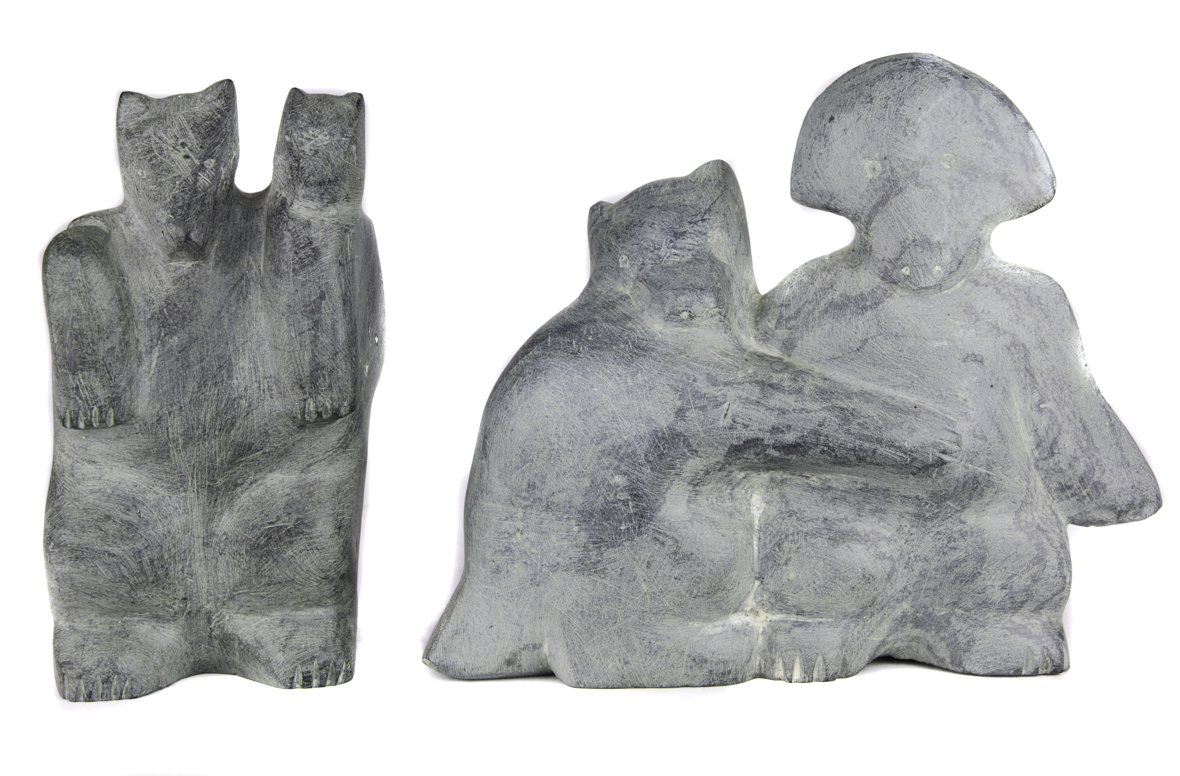  LOT OF 2 INUIT FIGURAL SCULPTURES 3a63f1