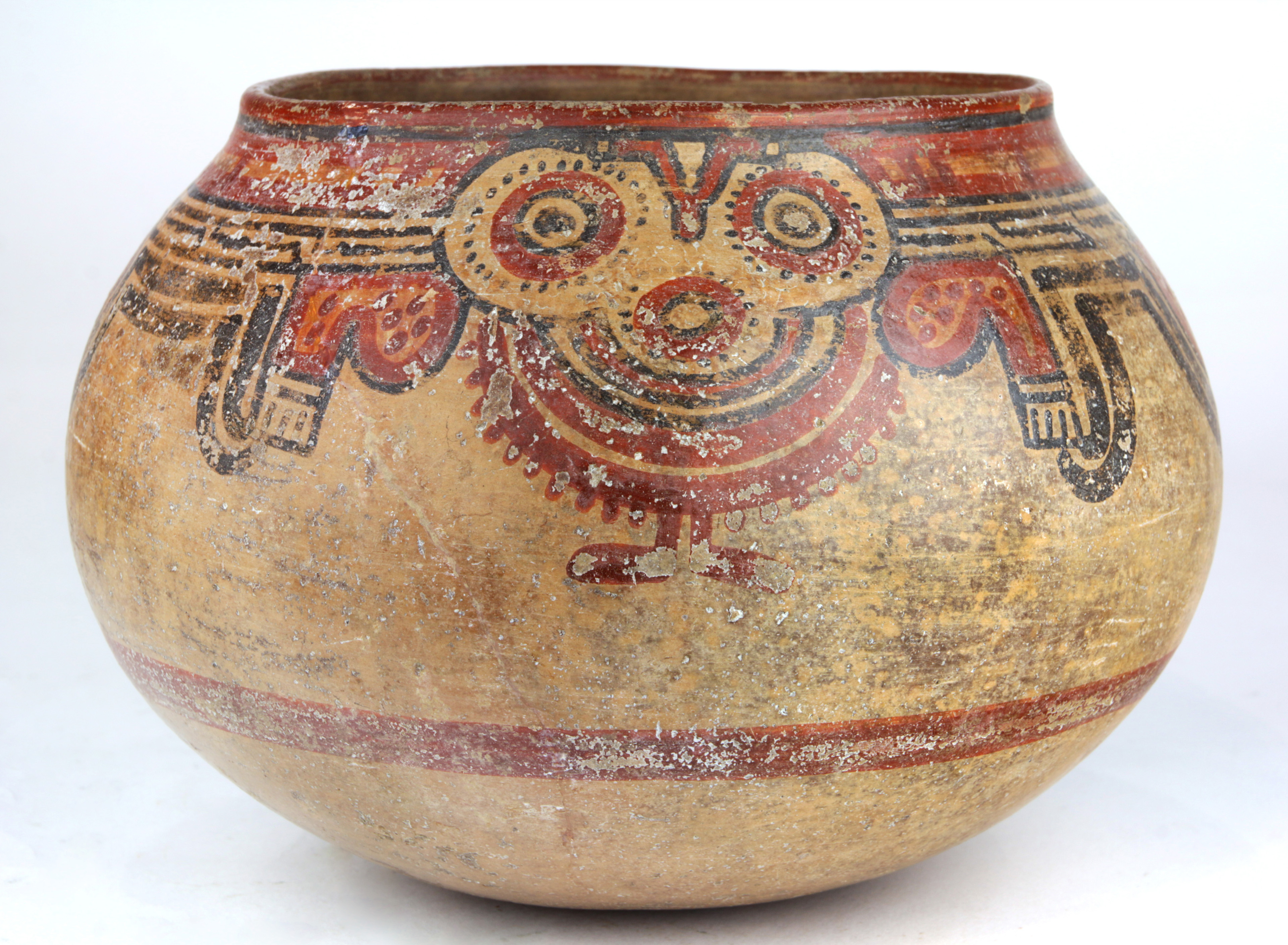 A PRE COLUMBIAN POLYCHROME DECORATED