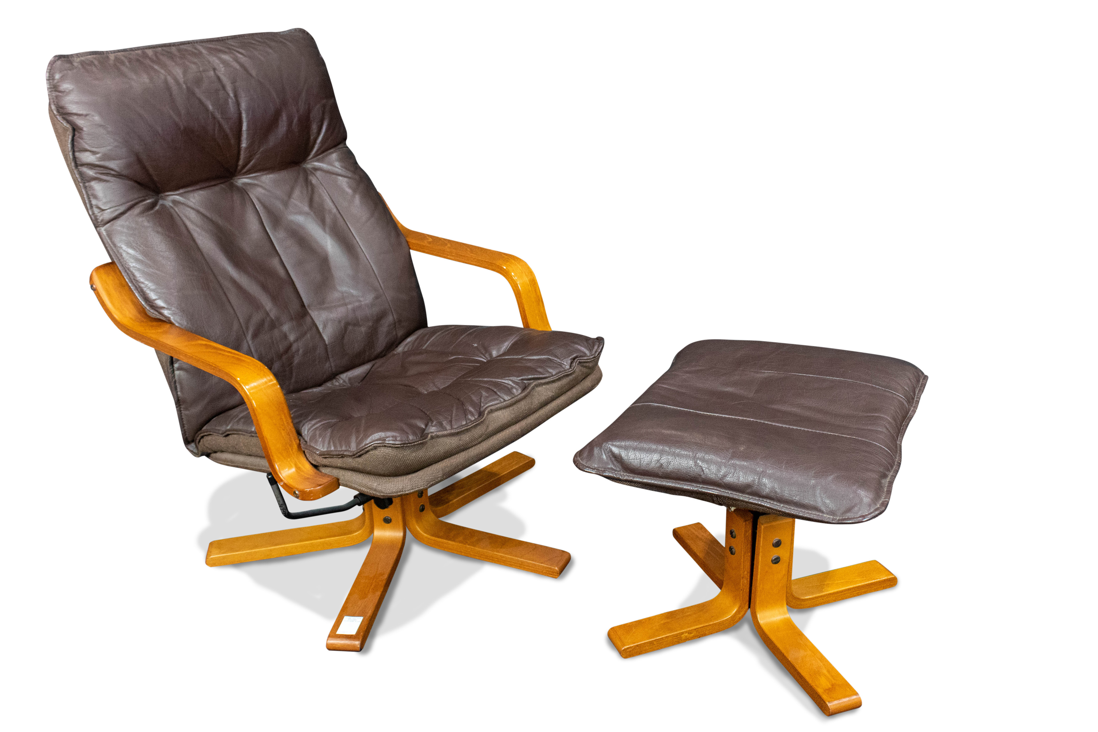 A NORWEGIAN LOUNGE CHAIR AND OTTOMAN 3a64c5