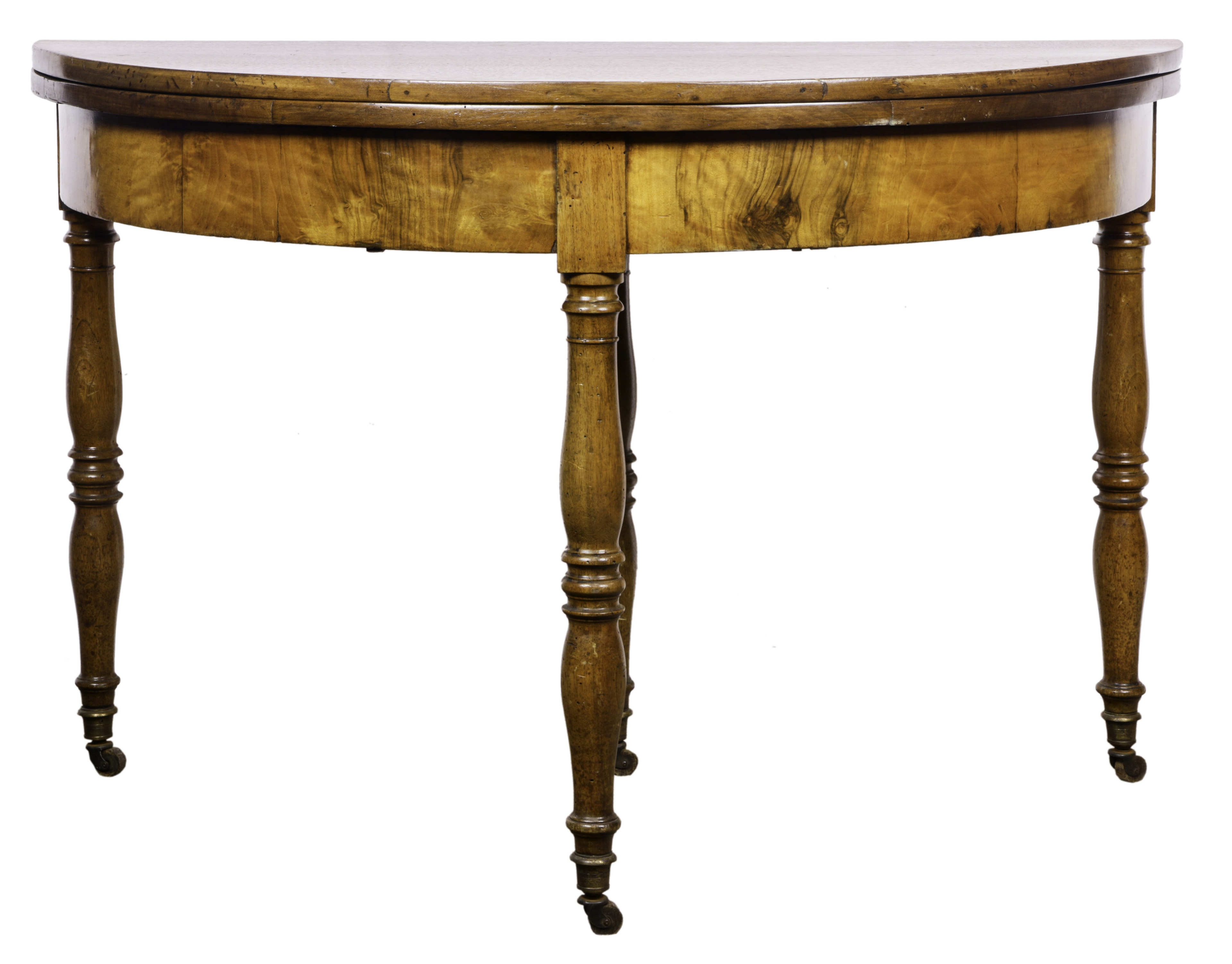 A FRENCH DEMILUNE WINE TABLE A