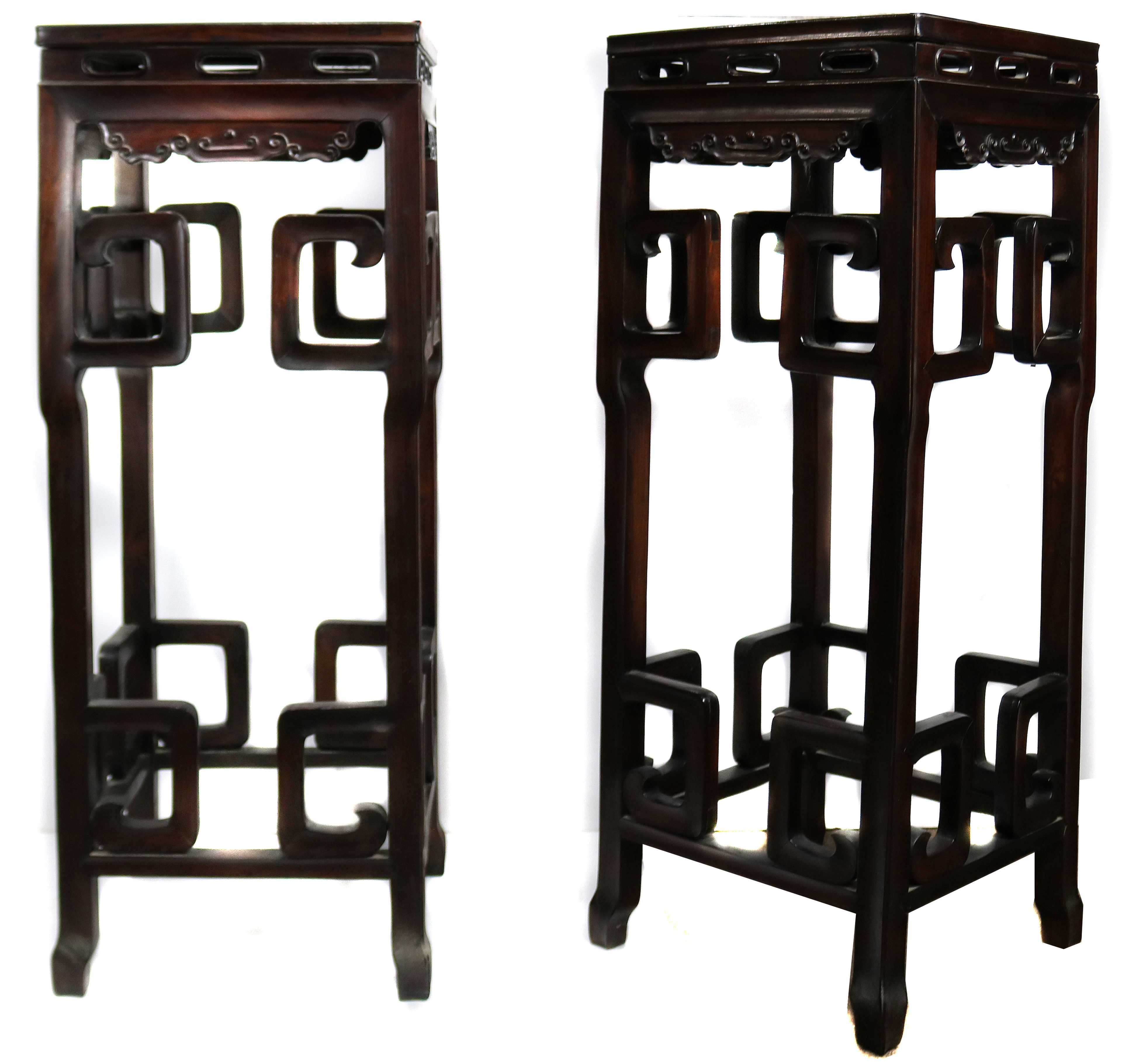 (LOT OF 2) PAIR OF CHINESE HARDWOOD