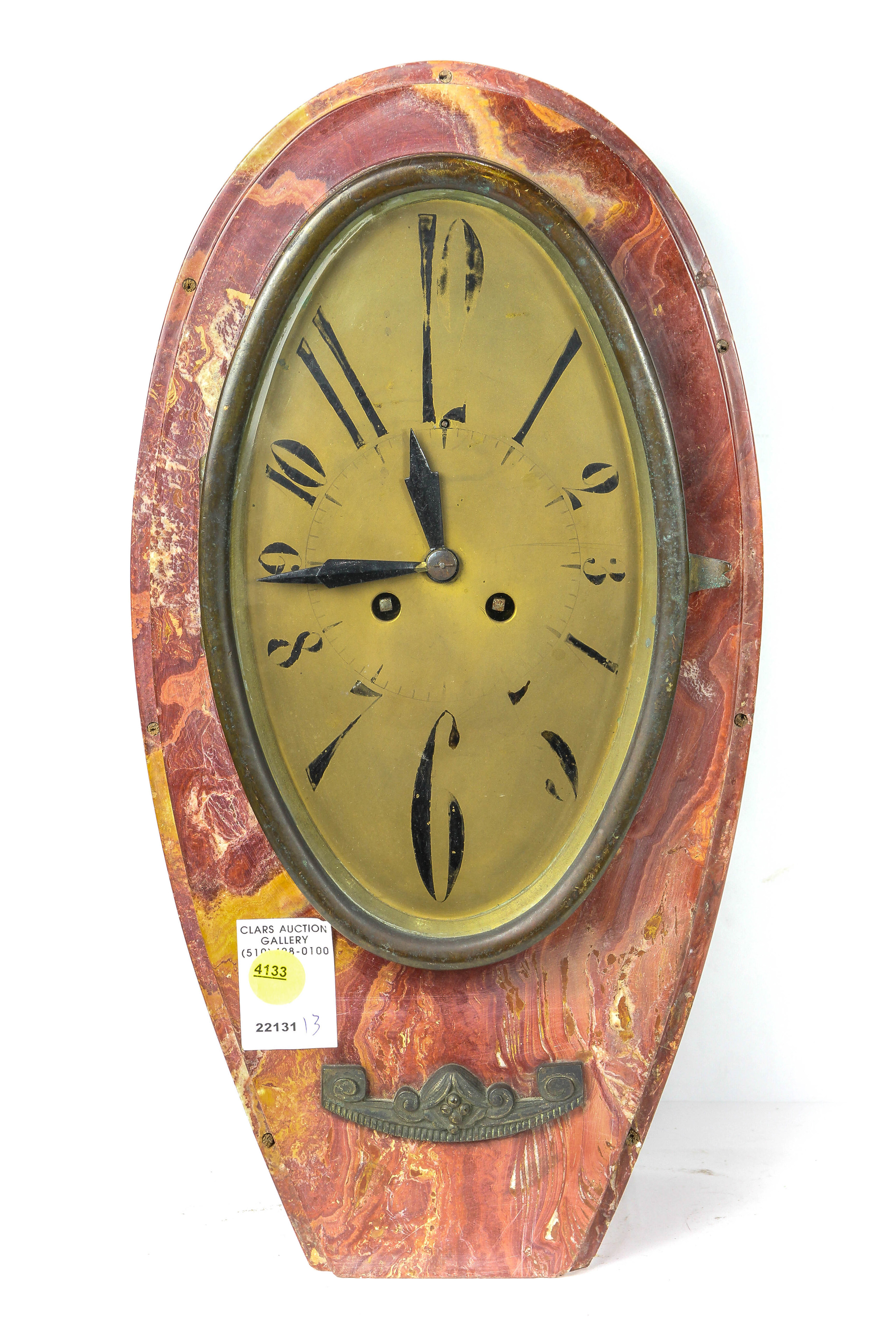 FRENCH ART DECO MARBLE CASED CLOCK 3a65f6