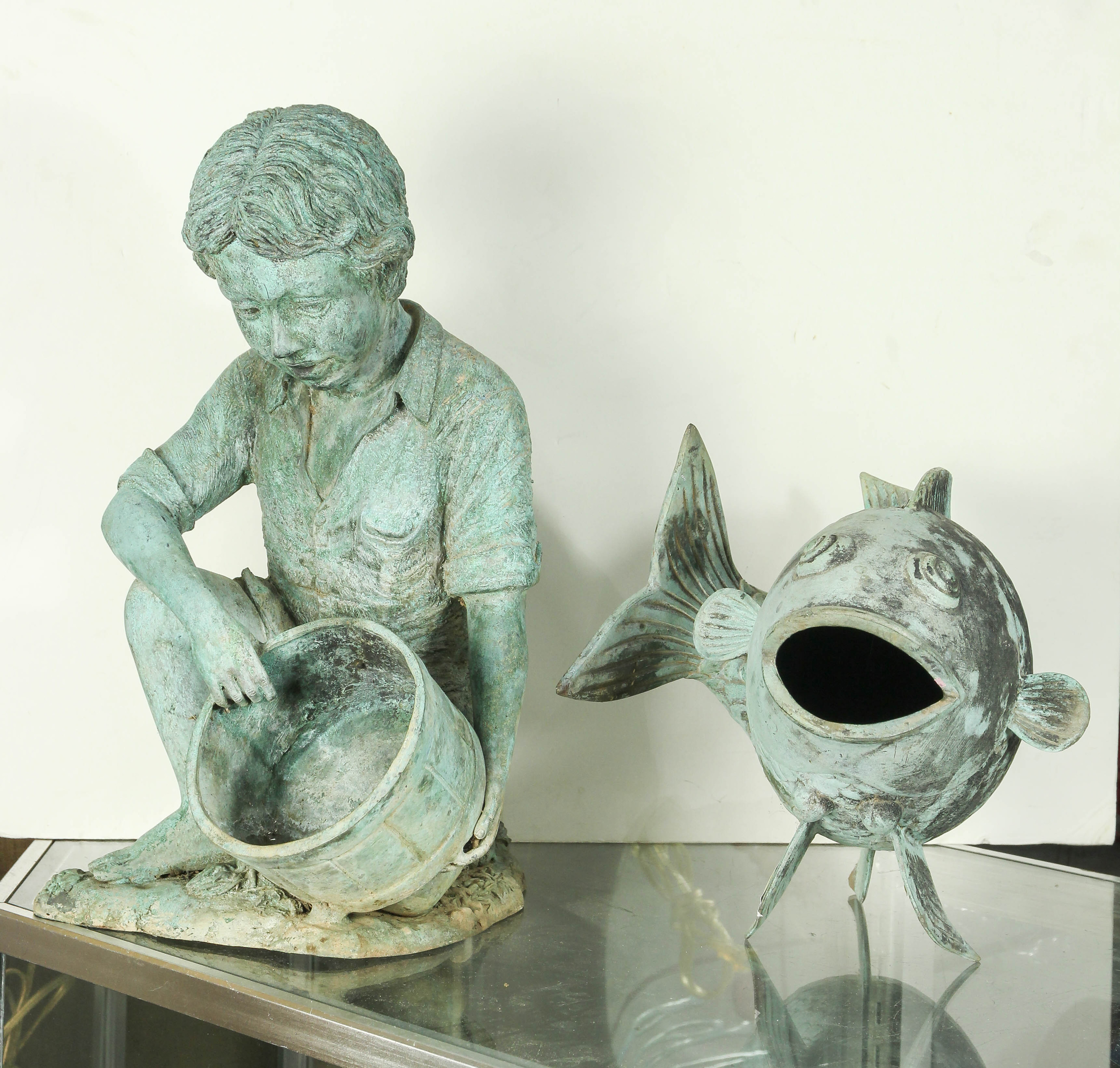  LOT OF 2 VERDIGRIS PATINATED 3a65f8