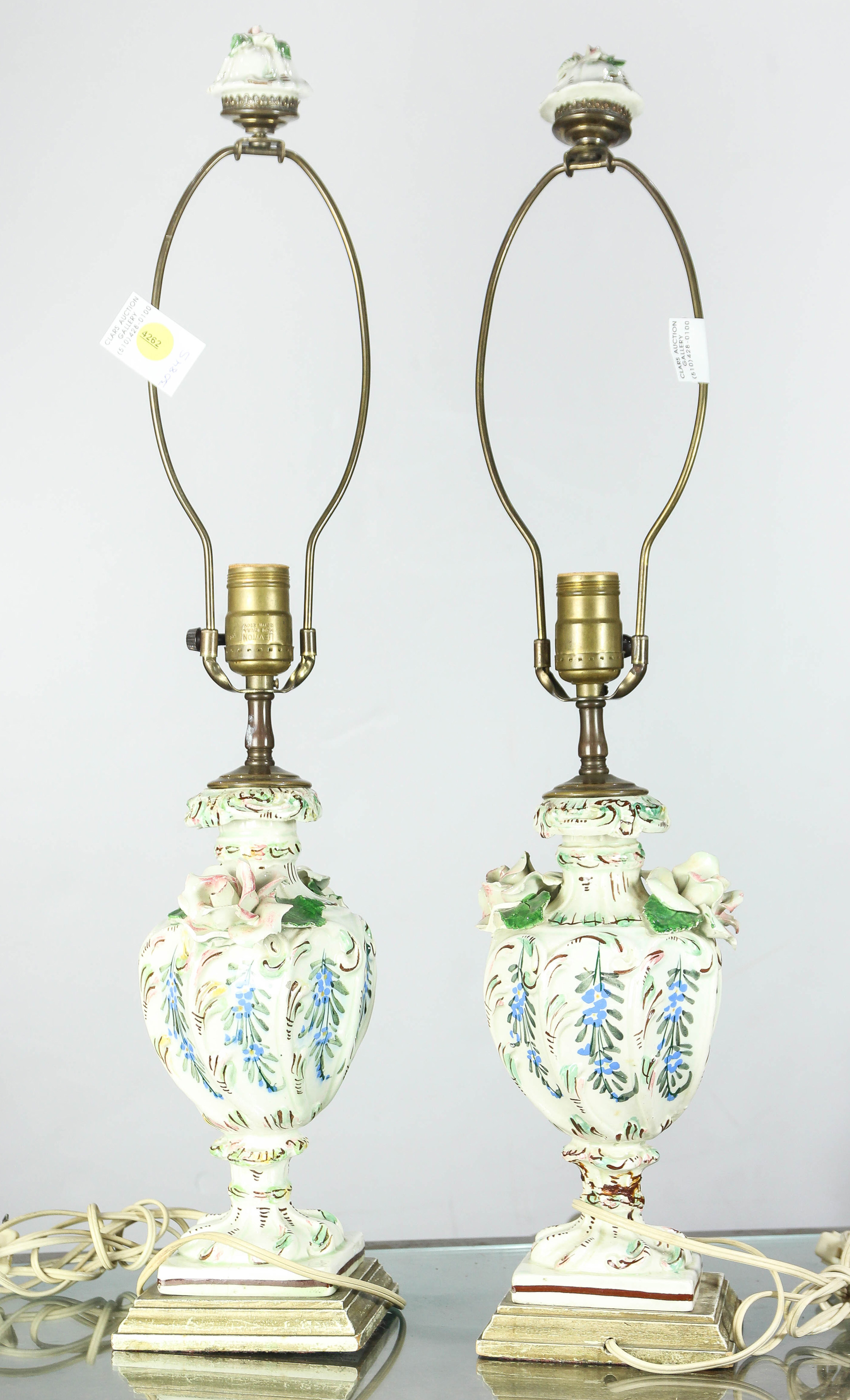 A PAIR OF CONTINENTAL FLORAL DECORATED 3a665b