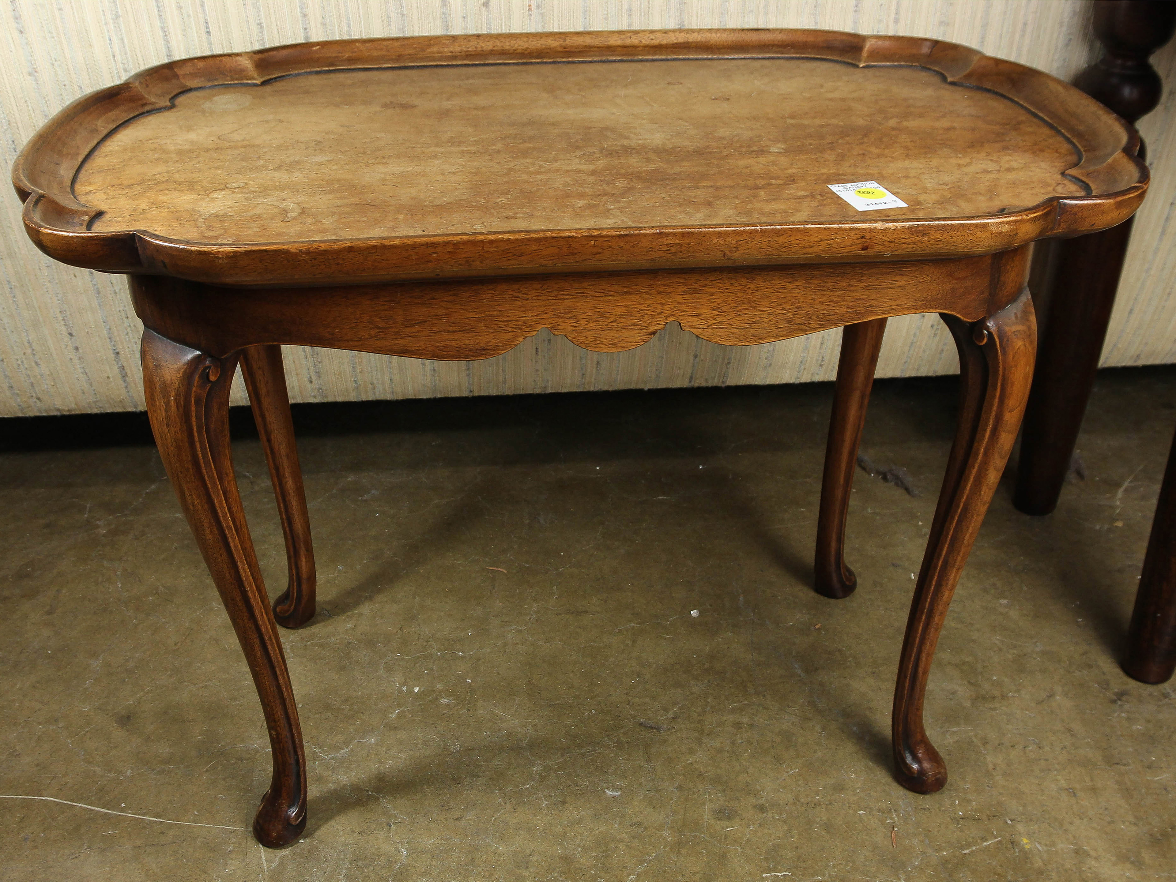 A BIEDERMEIER STYLE TRAY ON STAND