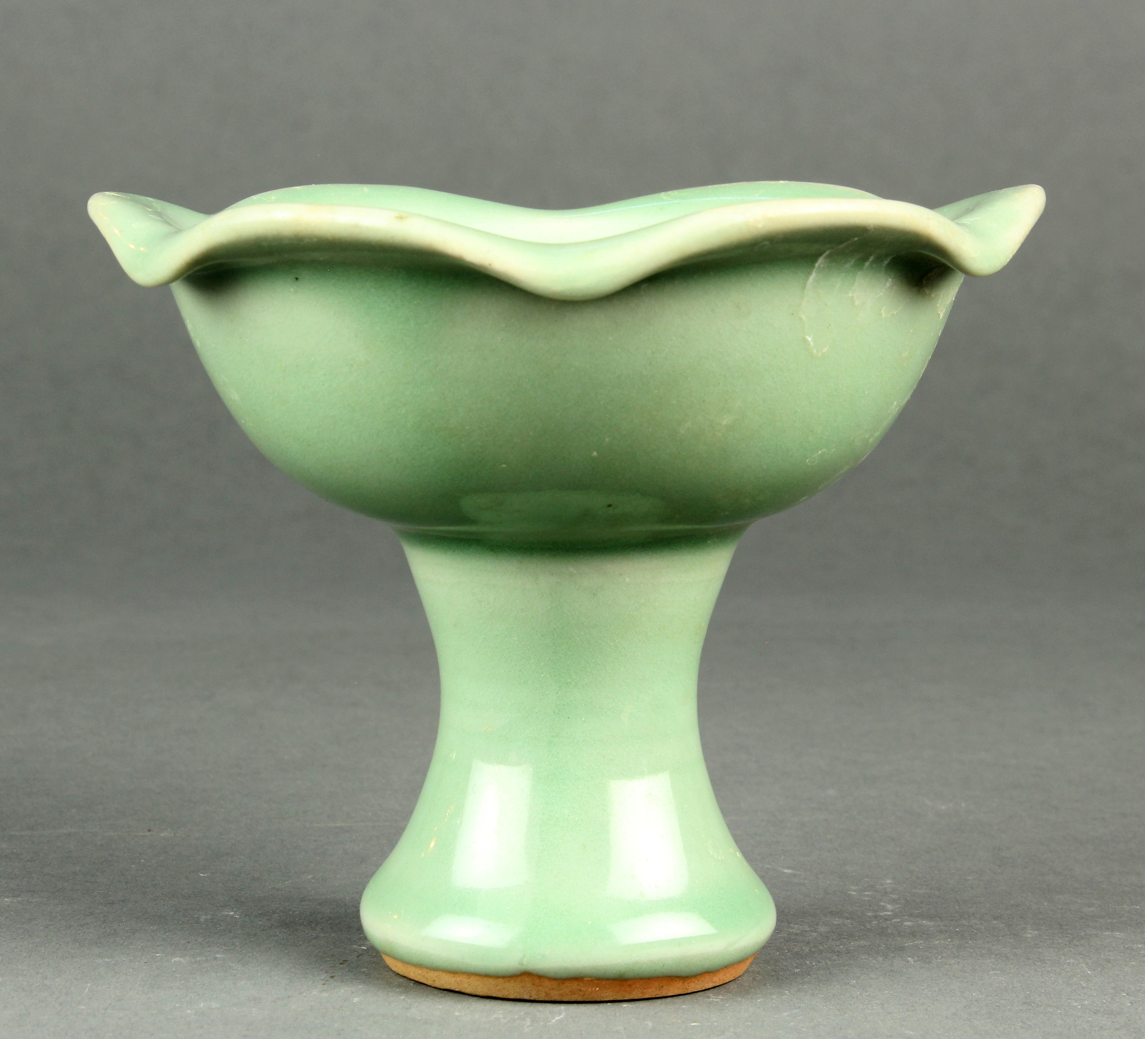 CHINESE CELADON GLAZED STEM CUP