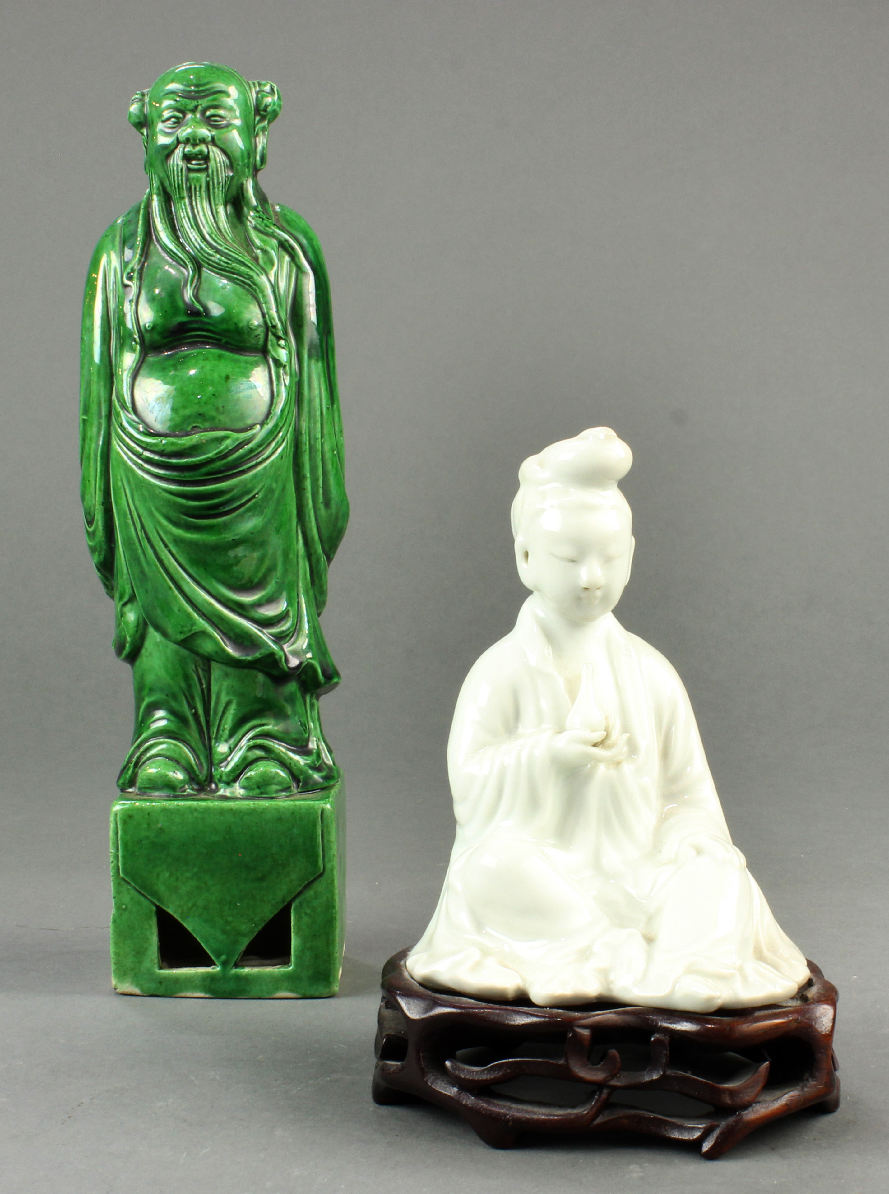  LOT OF 2 CHINESE GLAZED RELIGIOUS 3a6795