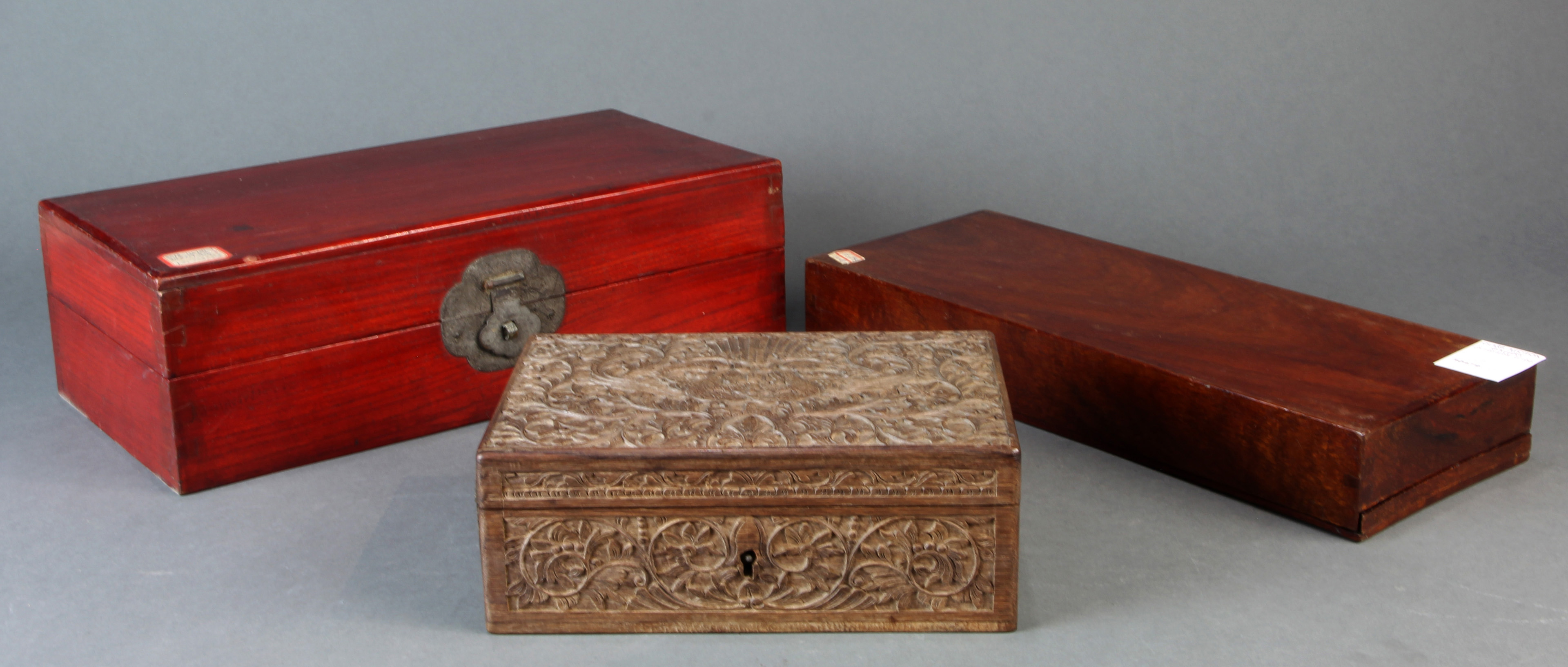  LOT OF 3 CHINESE WOOD BOXES  3a67a9