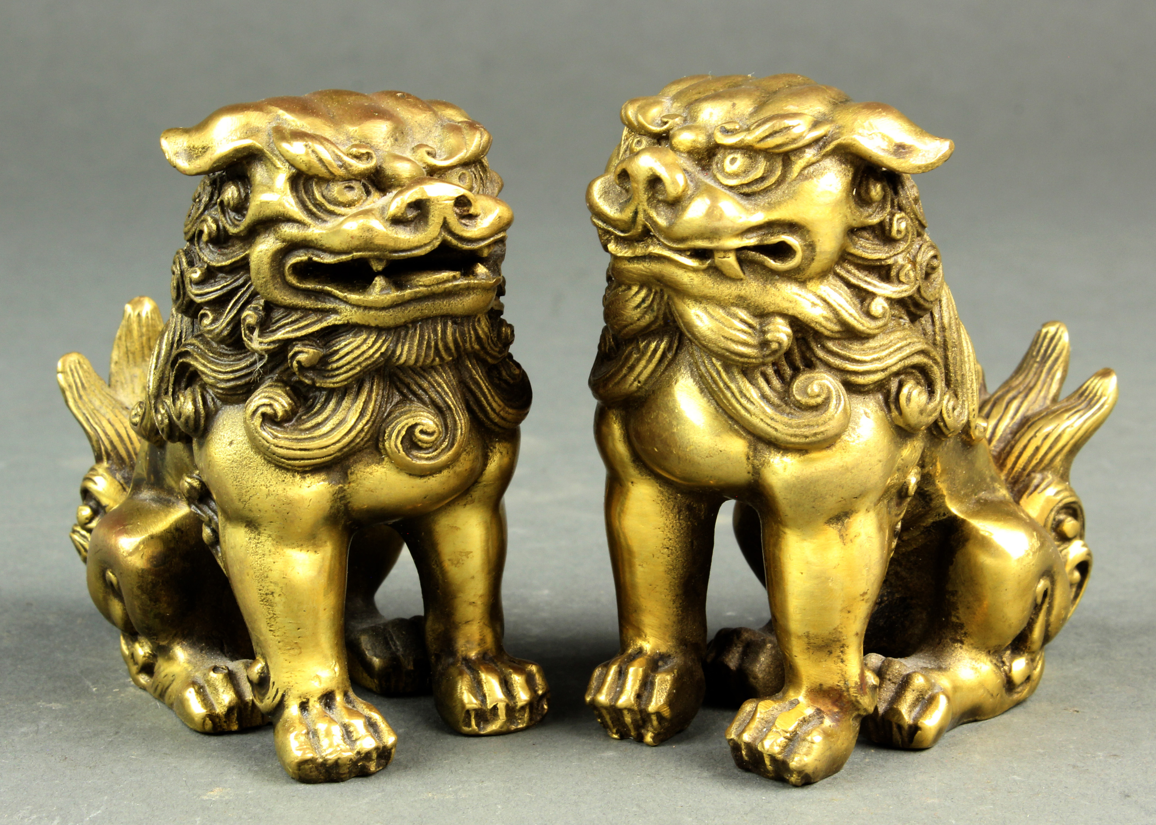 PAIR OF JAPANESE BRONZE GUARDIAN 3a67ca