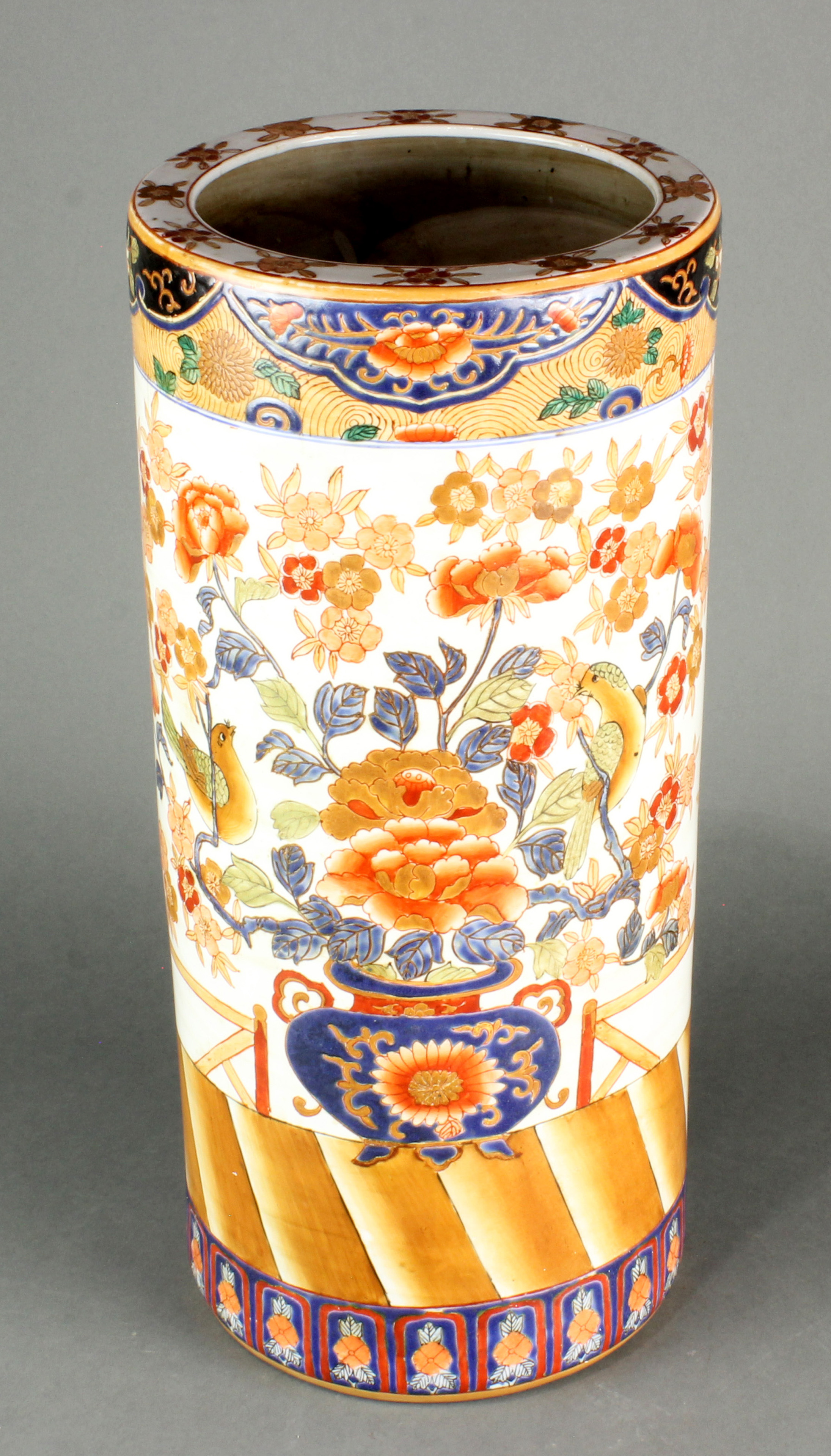 ASIAN ENAMELED UMBRELLA STAND Asian