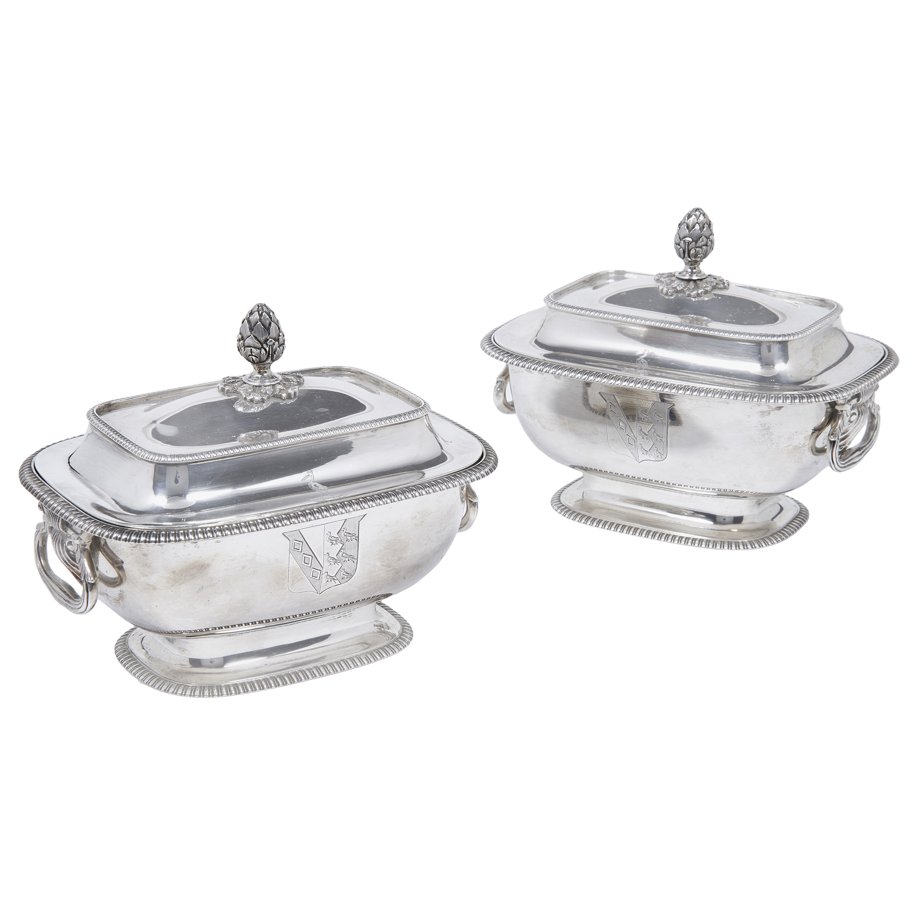 A PAIR GEORGE III STERLING SAUCE 3a6846