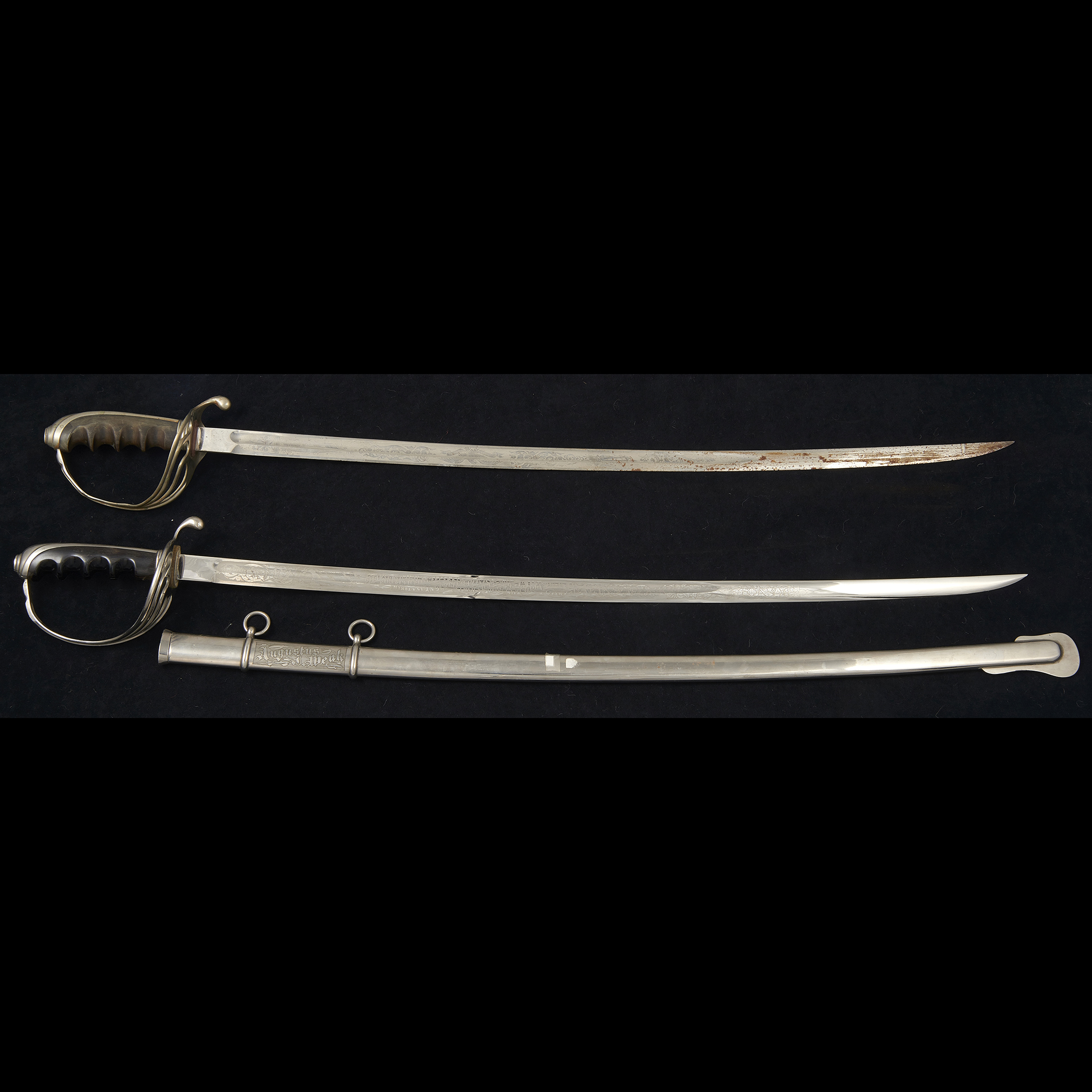 A (LOT OF 2) US ARMY OFFICER SWORDS,