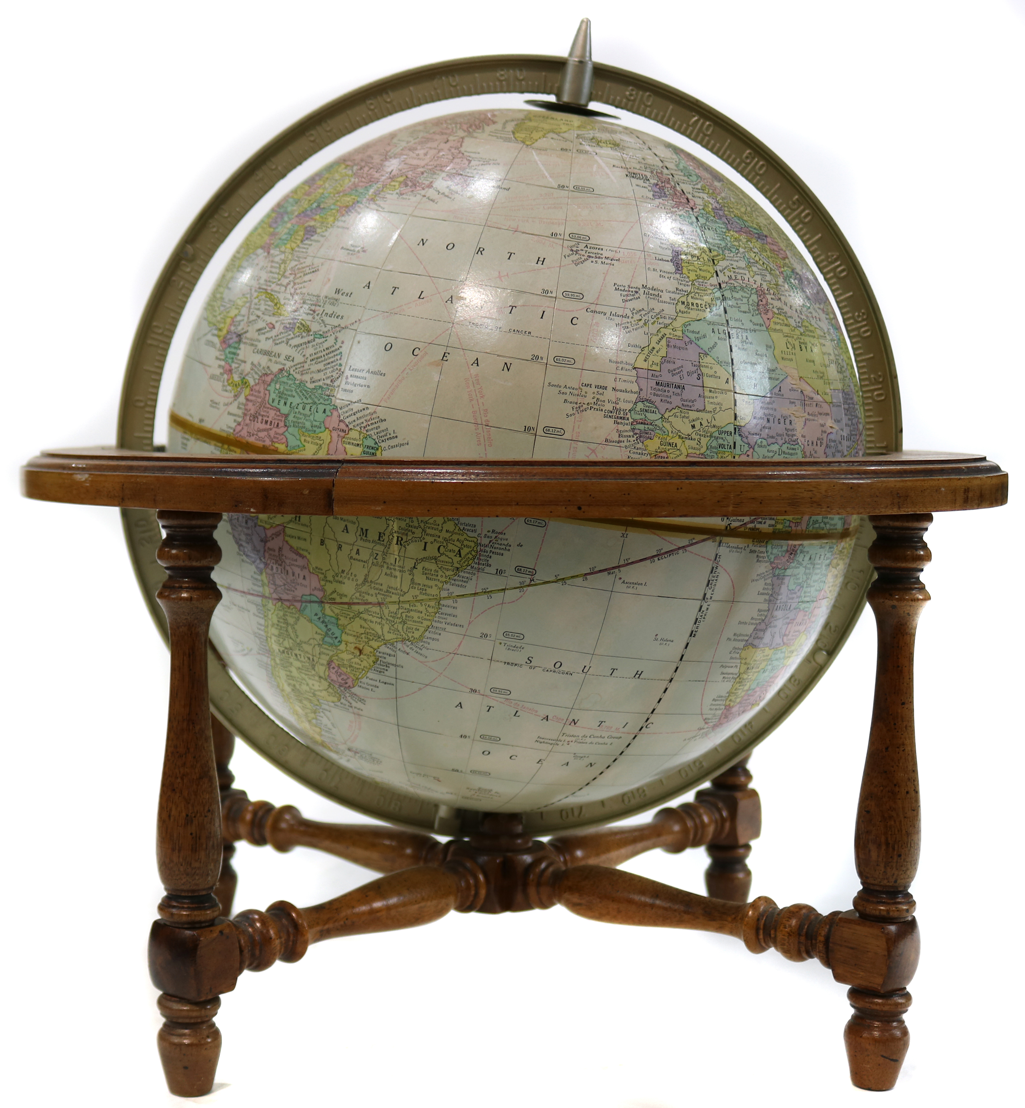 CRAM ANTIQUE 12" GLOBE ON STAND