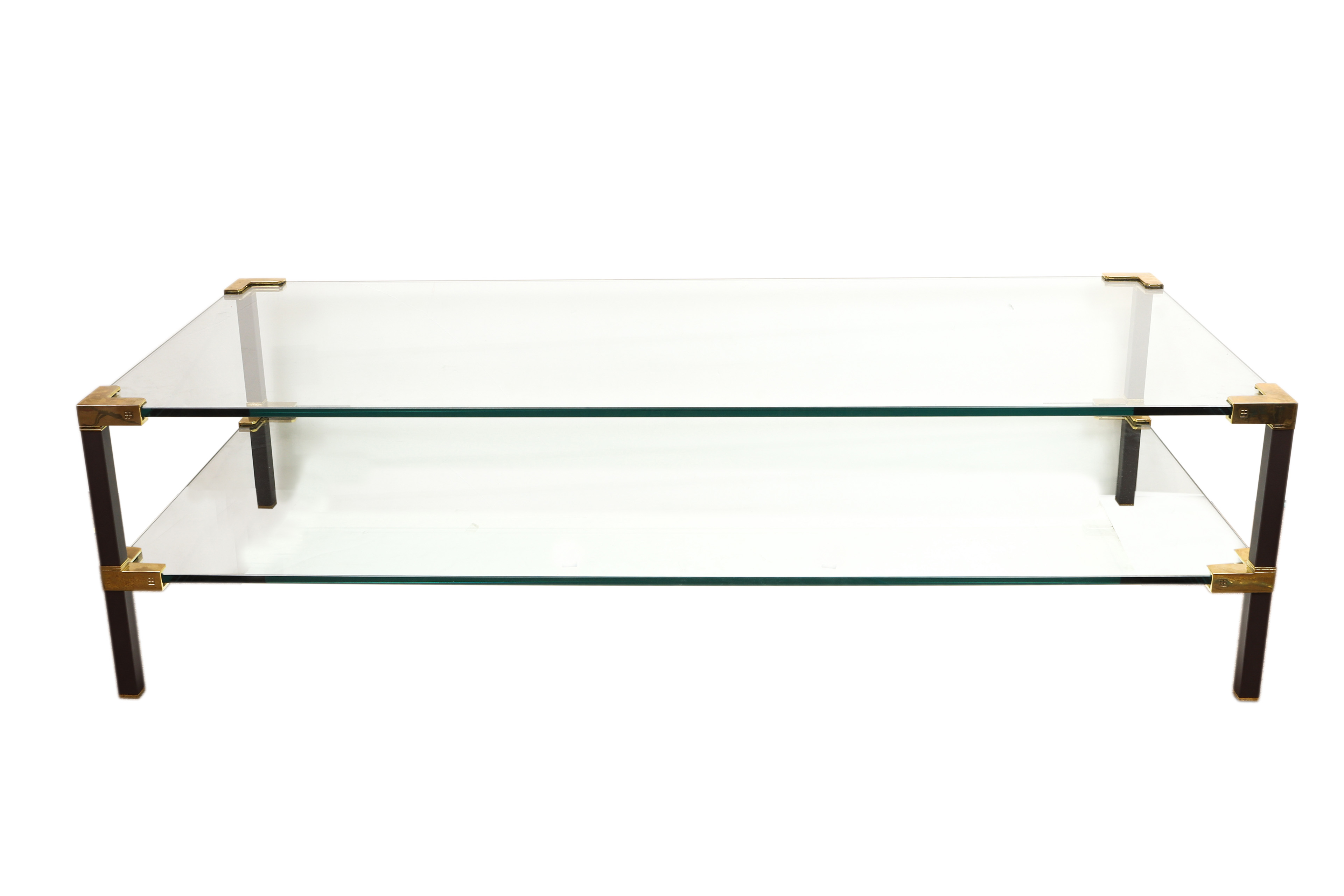 A TIERED GLASS COCKTAIL TABLE A