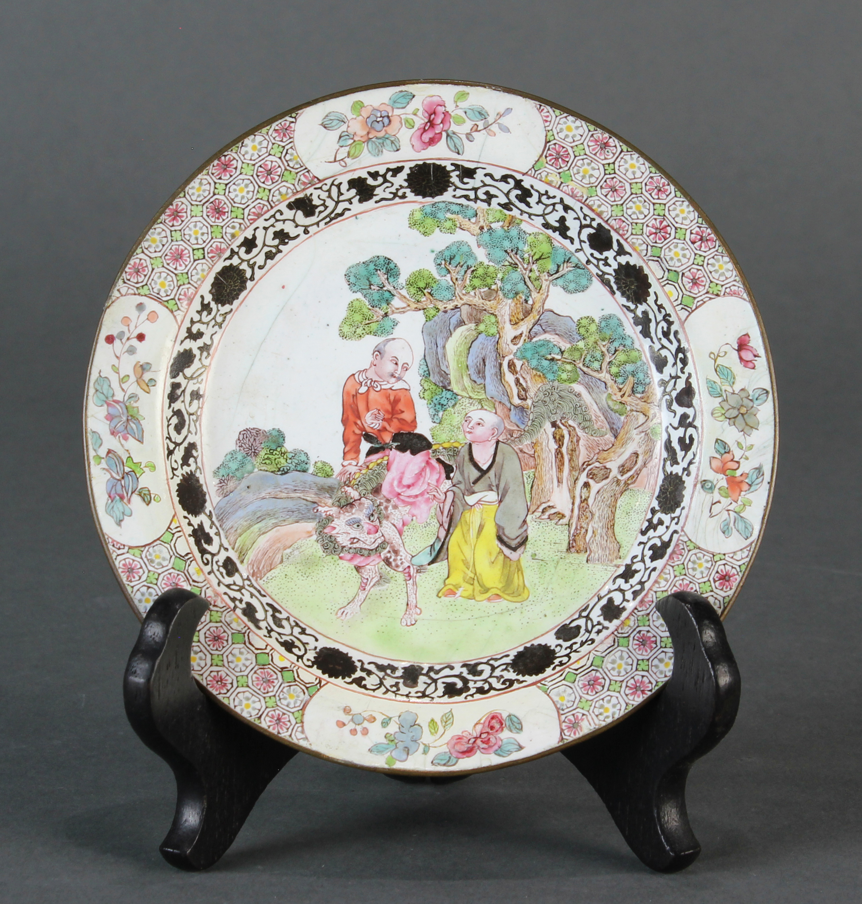 CHINESE CANTON ENAMEL SAUCER DISH Chinese