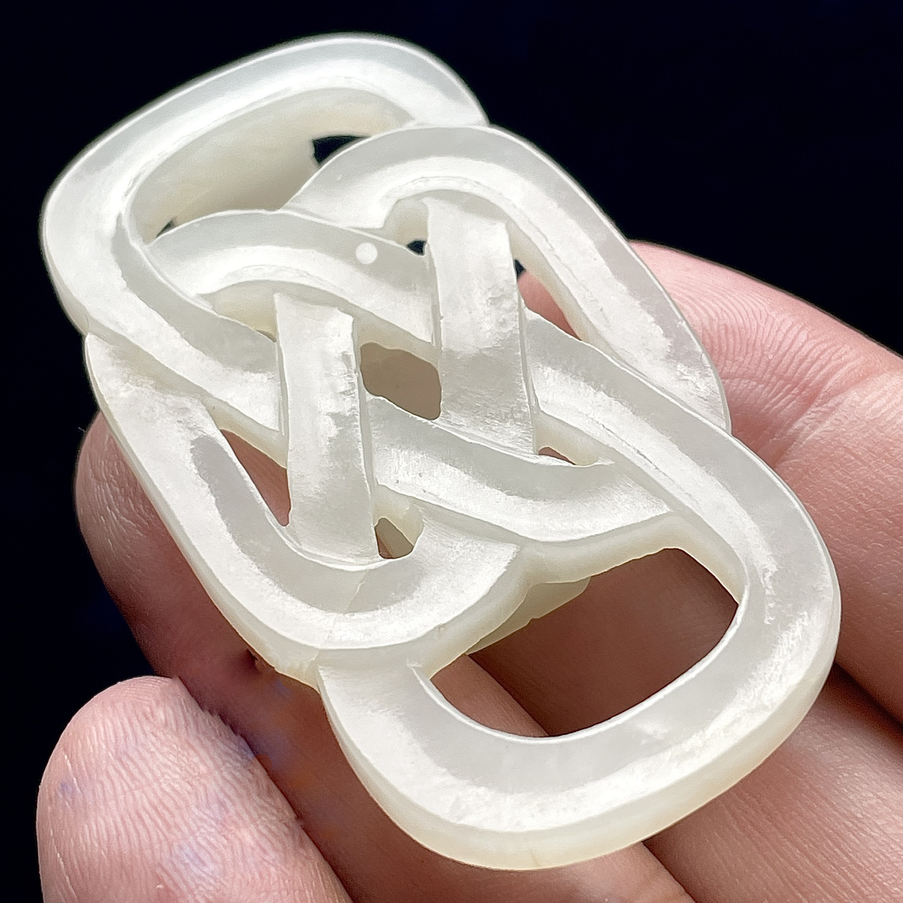 CHINESE WHITE JADE ENDLESS KNOT 3a6a3e