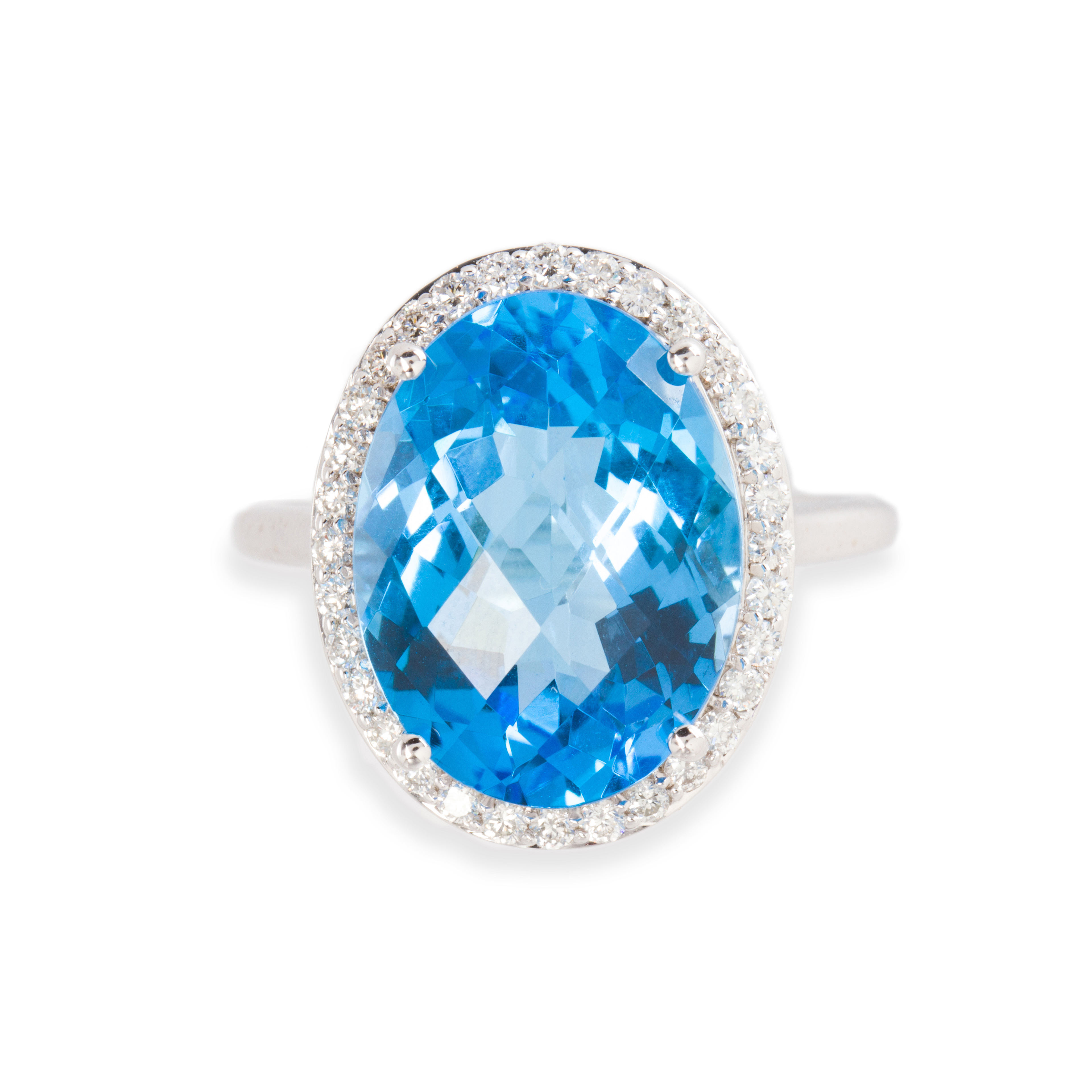 A BLUE TOPAZ DIAMOND AND FOURTEEN 3a6a45