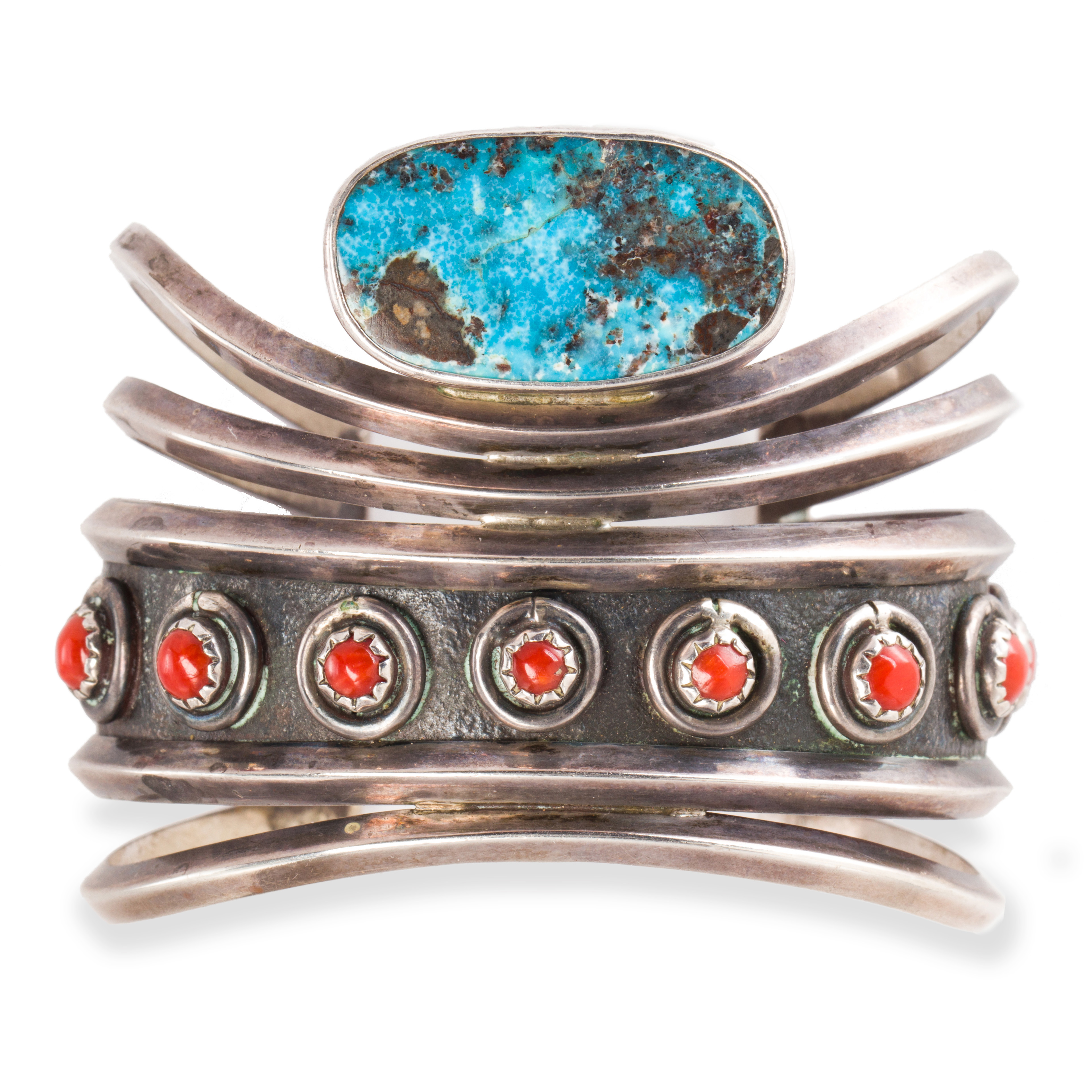 A NATIVE AMERICAN TURQUOISE, CORAL