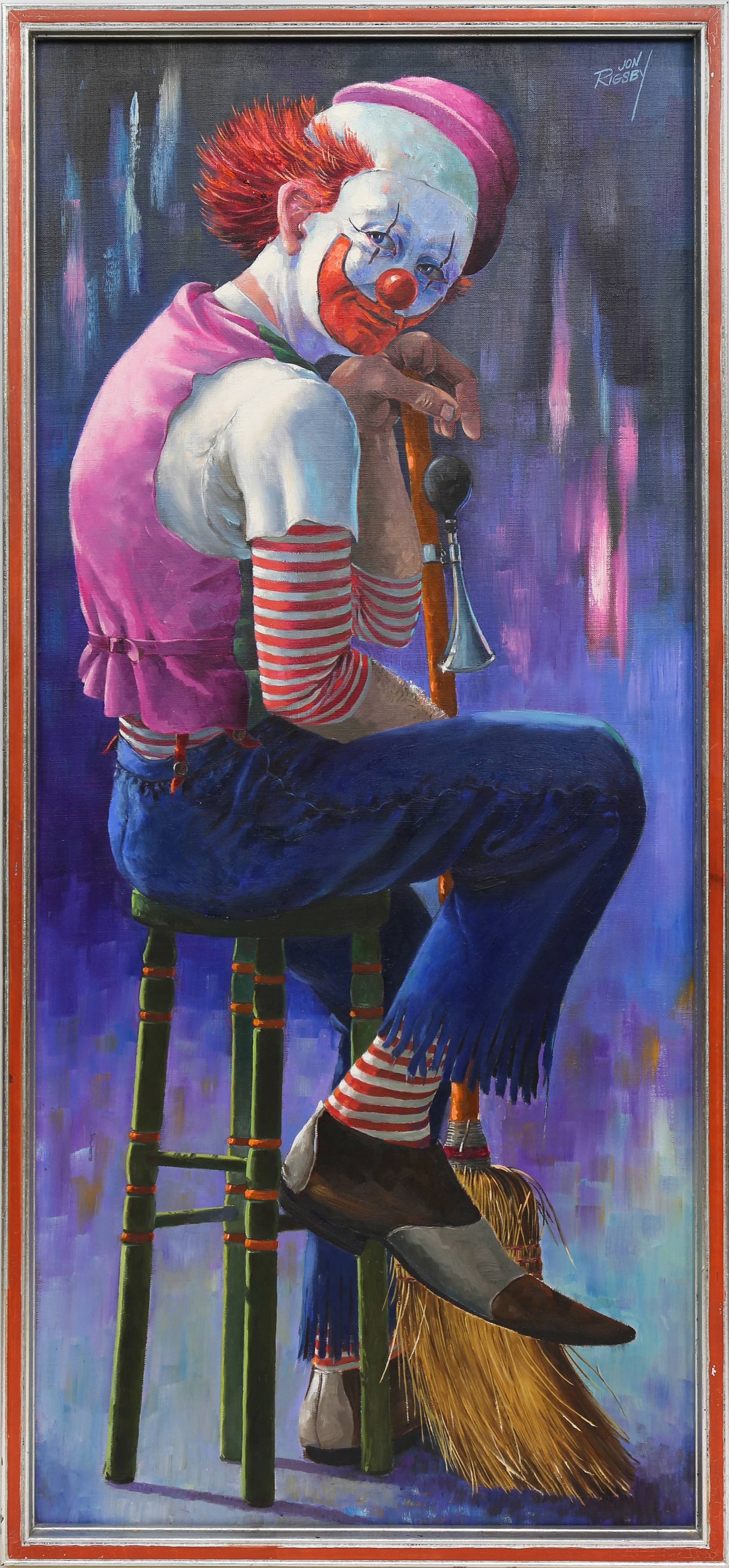 PAINTING SEATED CLOWN Jon Rigsey 3a6a67