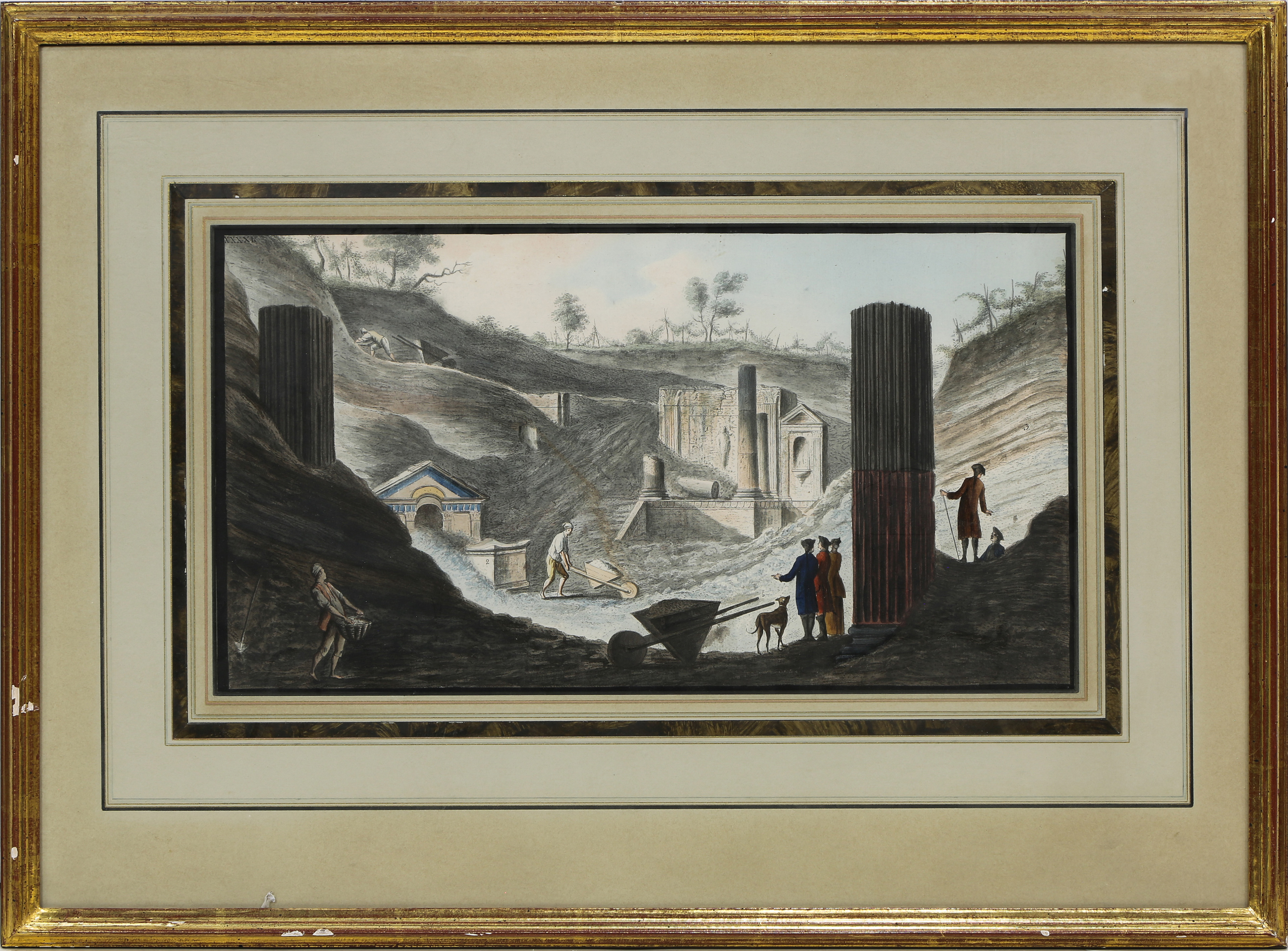 PRINT, EXCAVATION OF RUINS French