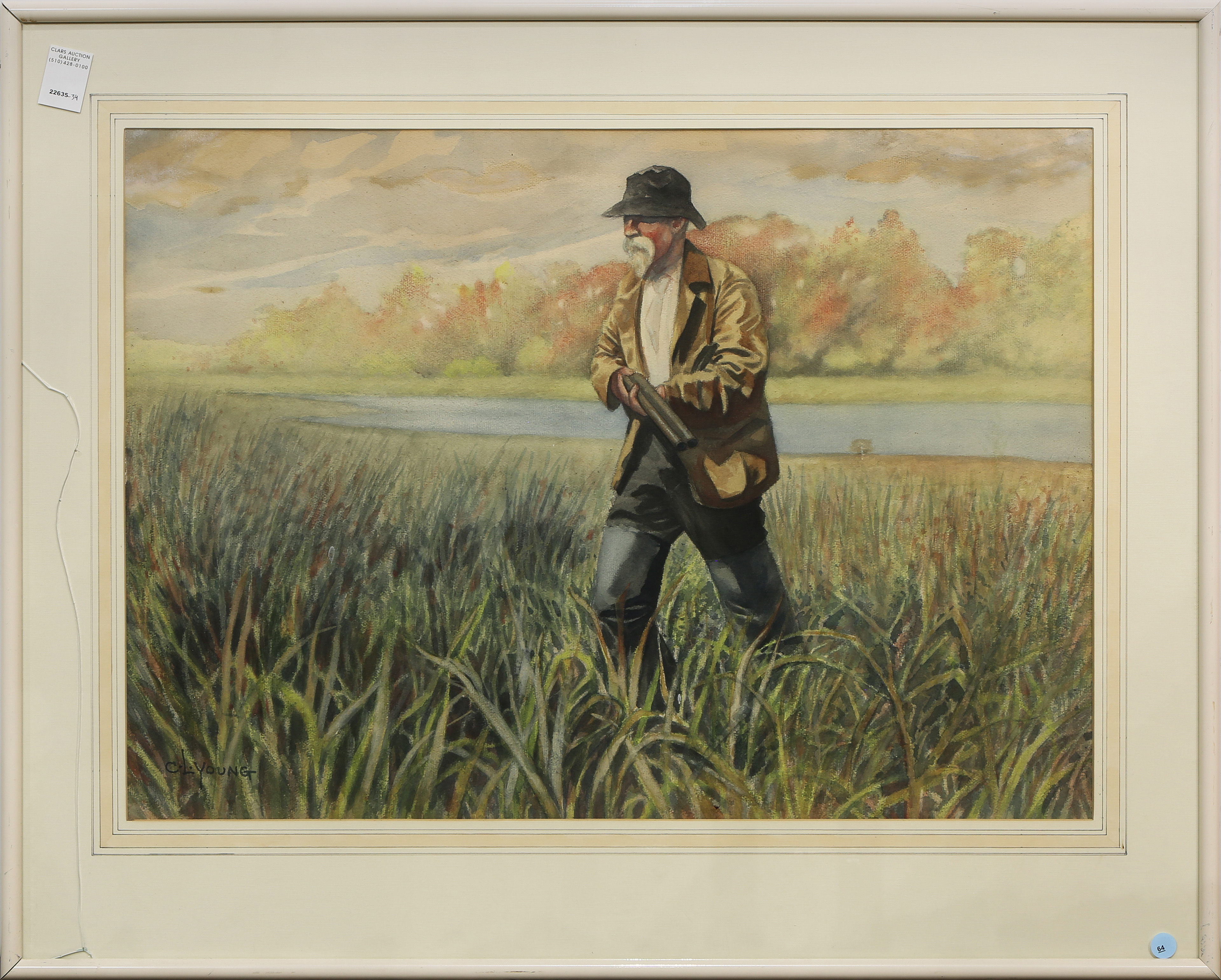 WATERCOLOR, HUNTING IN THE GRASS