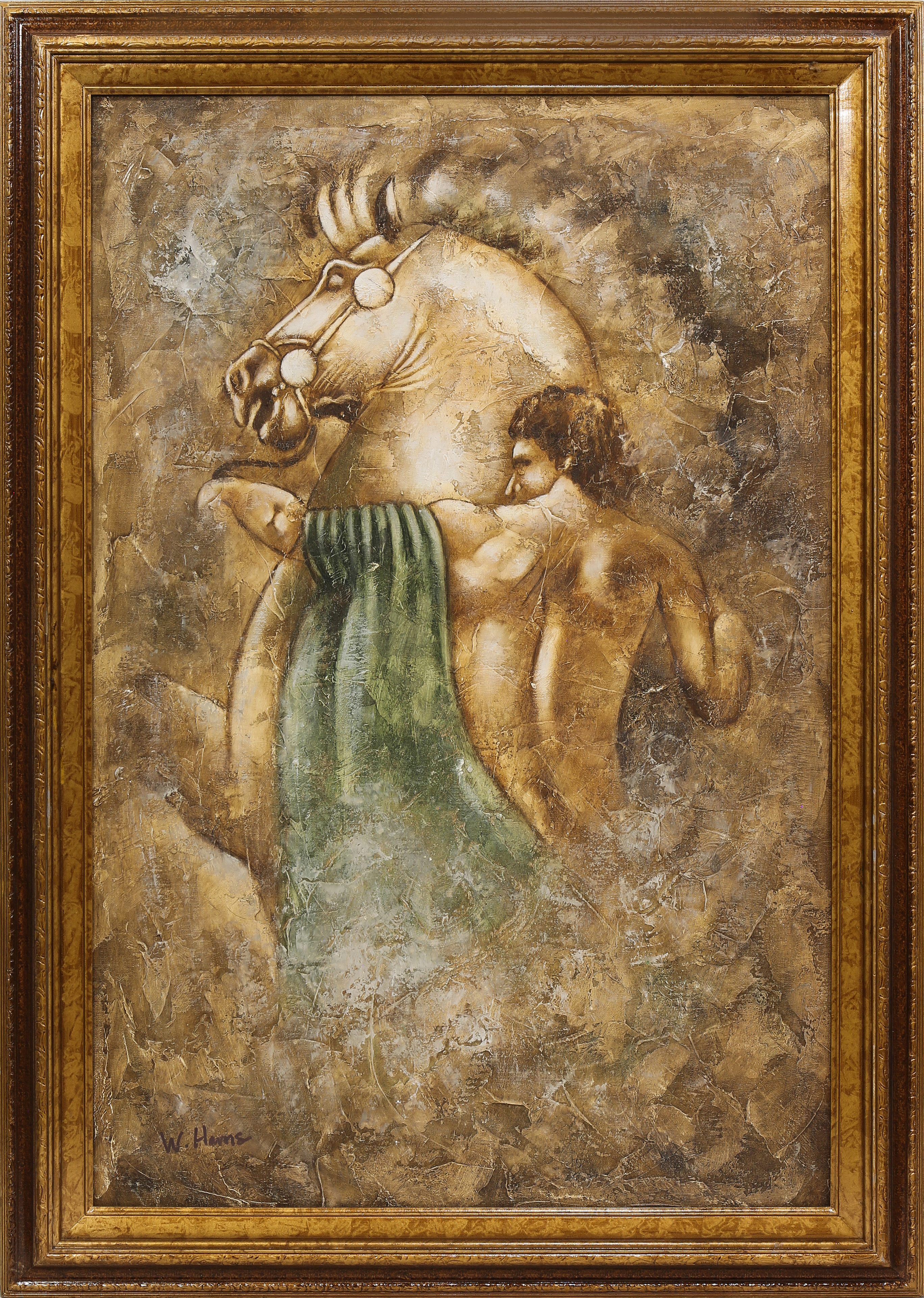 MIXED MEDIA CLASSICAL FIGURE WITH 3a6a6c