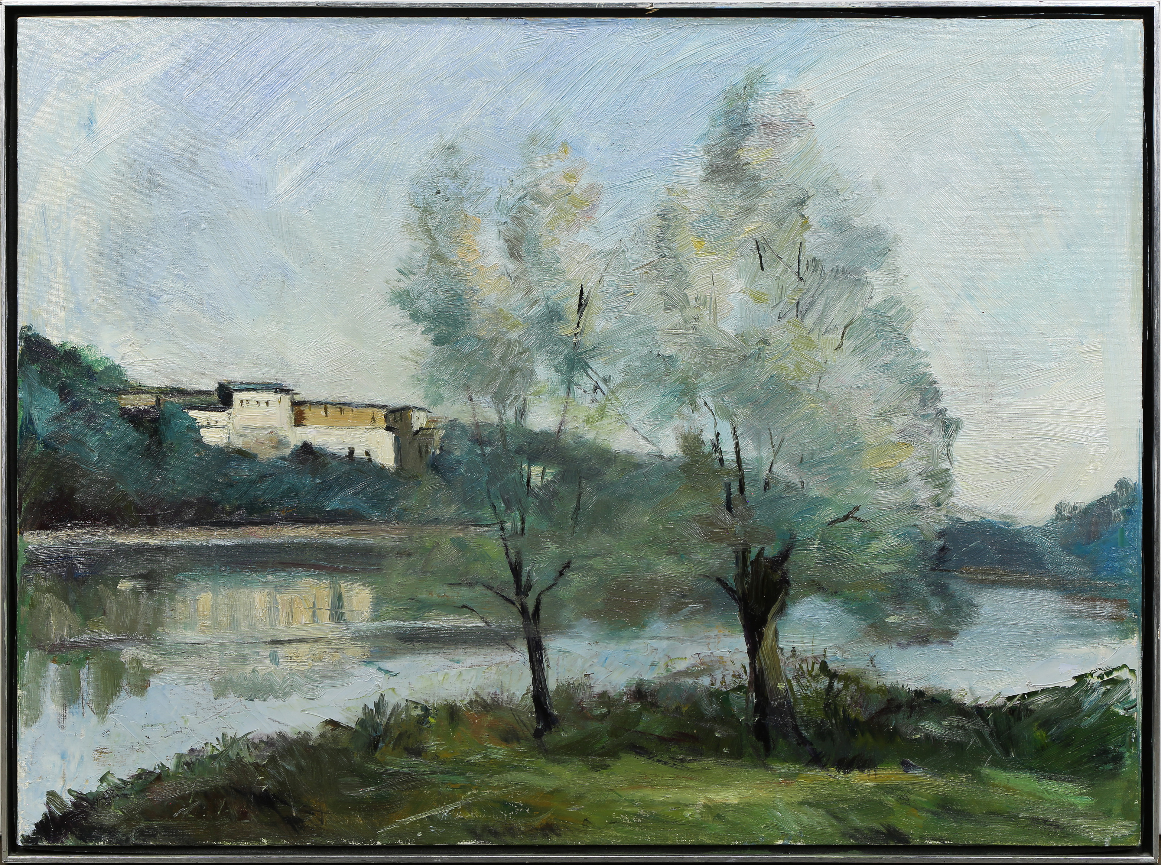 PAINTING, VIEW FROM THE RIVER American