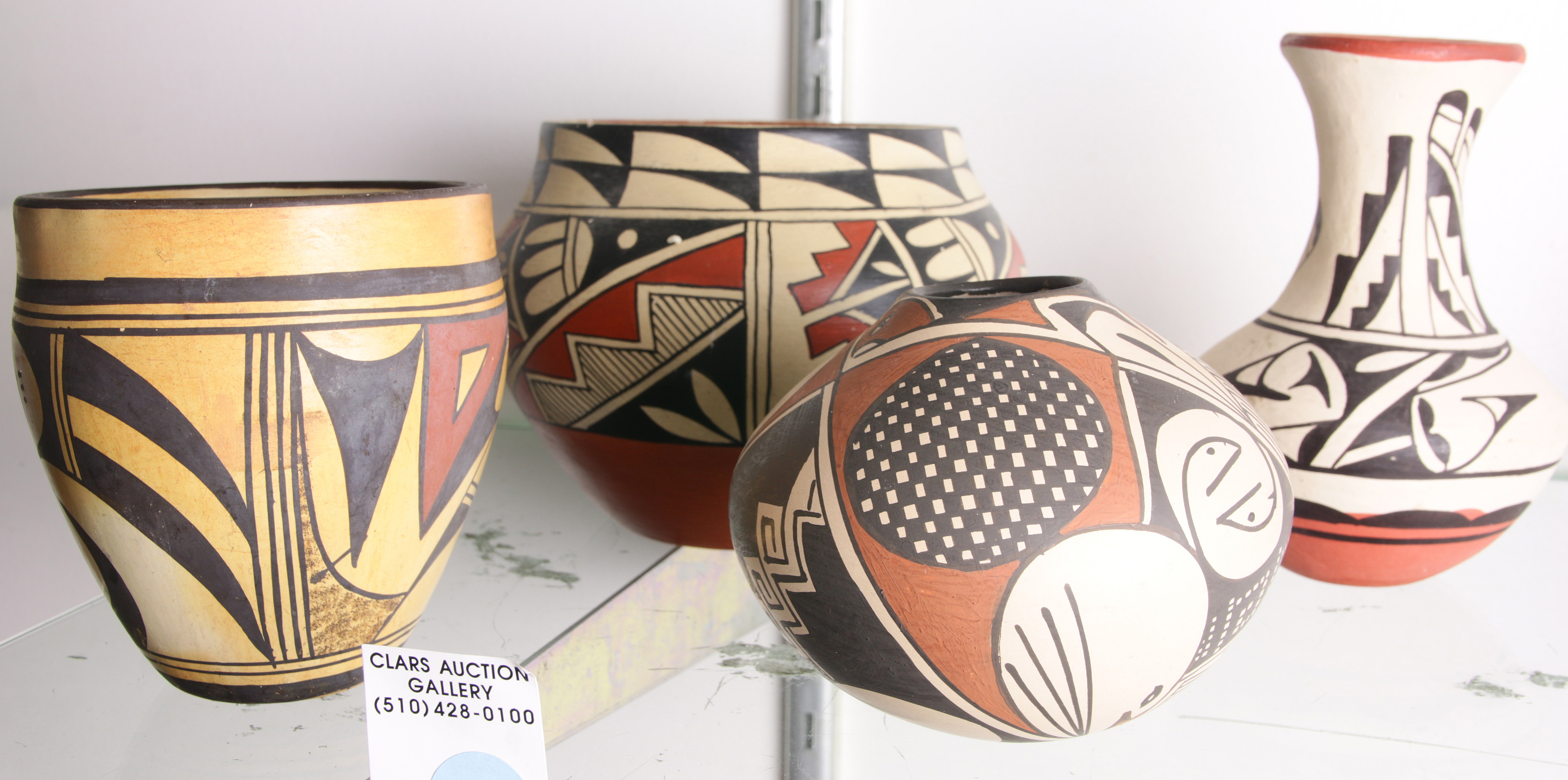 4 SOUTHWEST POTTERY VESSELS: JUAN MORA,