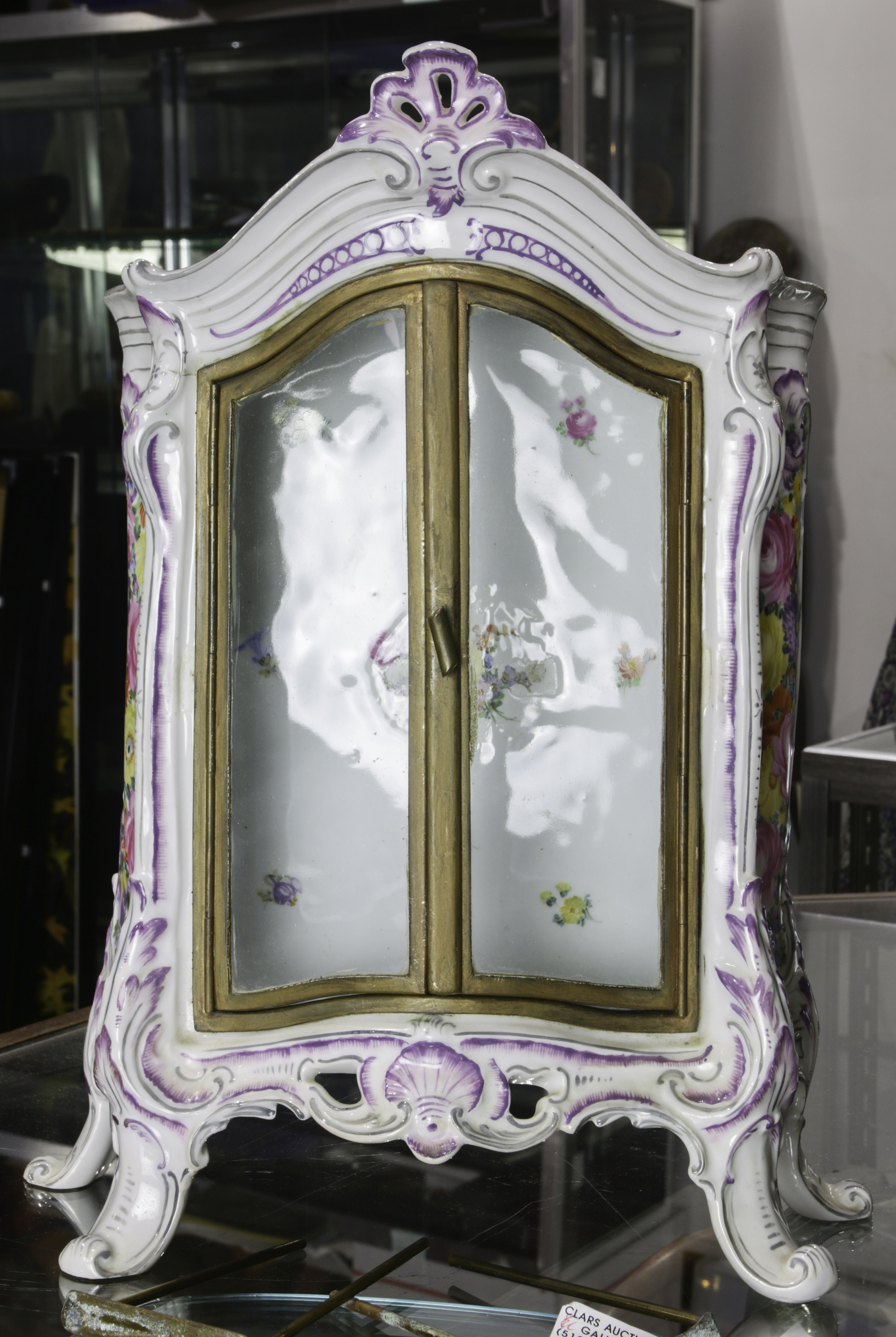 GERMAN DRESDEN PORCELAIN VITRINE