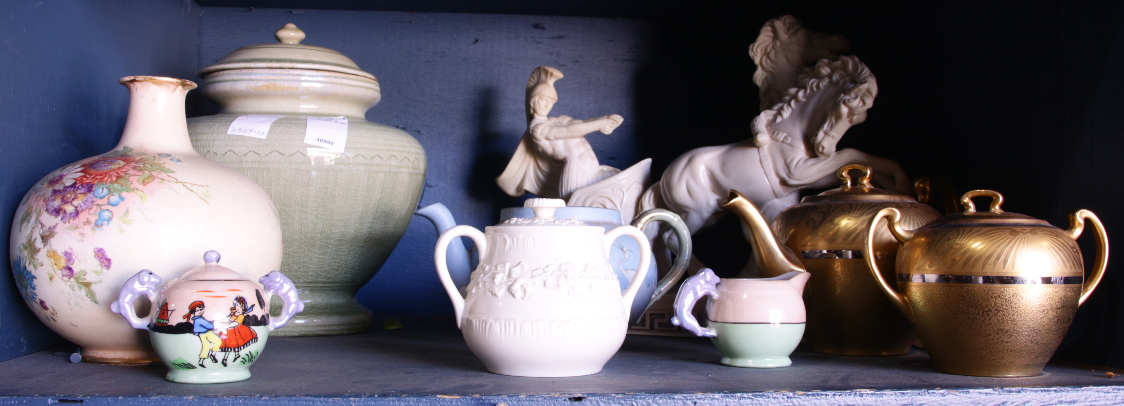 FOUR SHELVES OF PORCELAIN CHINA