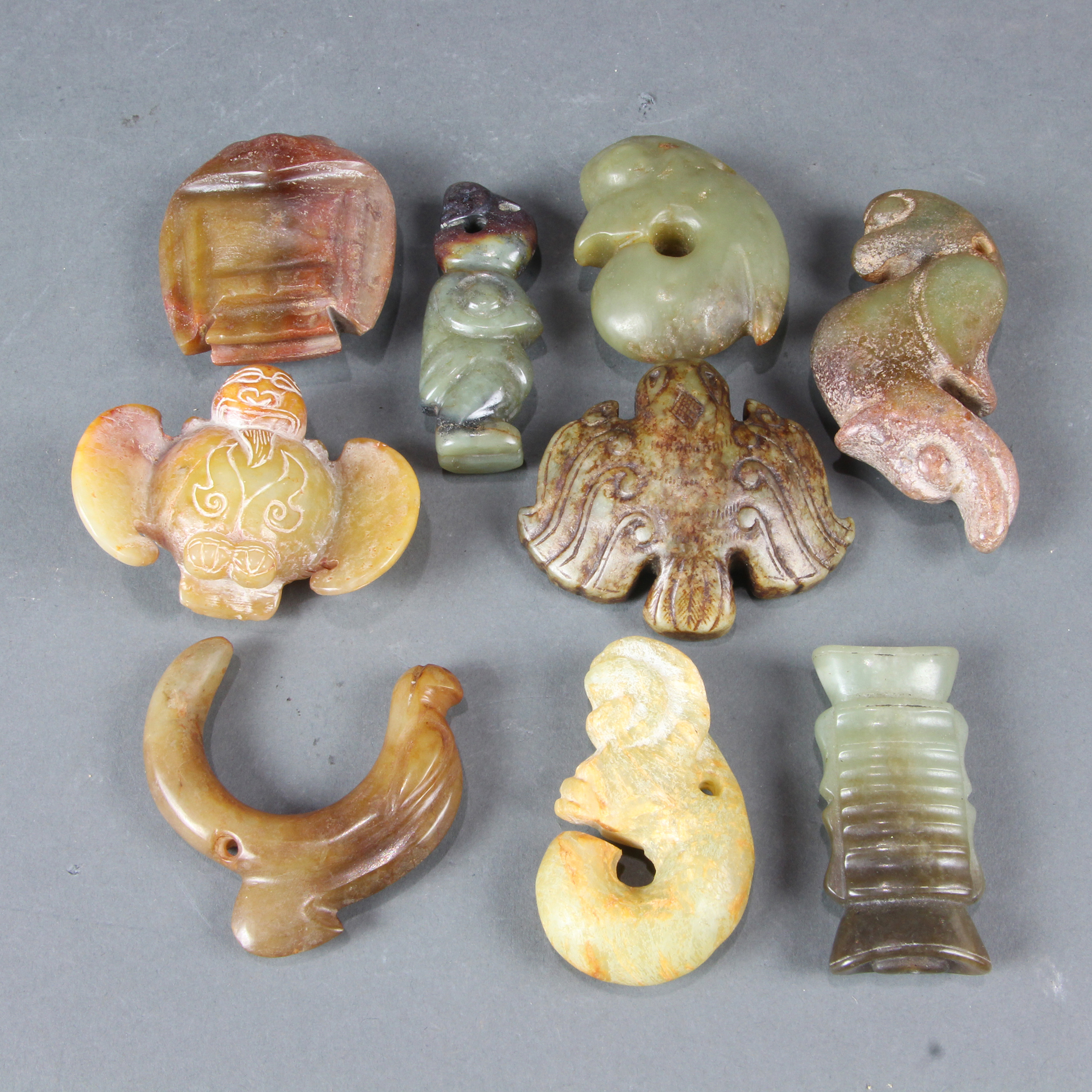  LOT OF 9 CHINESE ARCHAISTIC ANIMALS 3a6c06