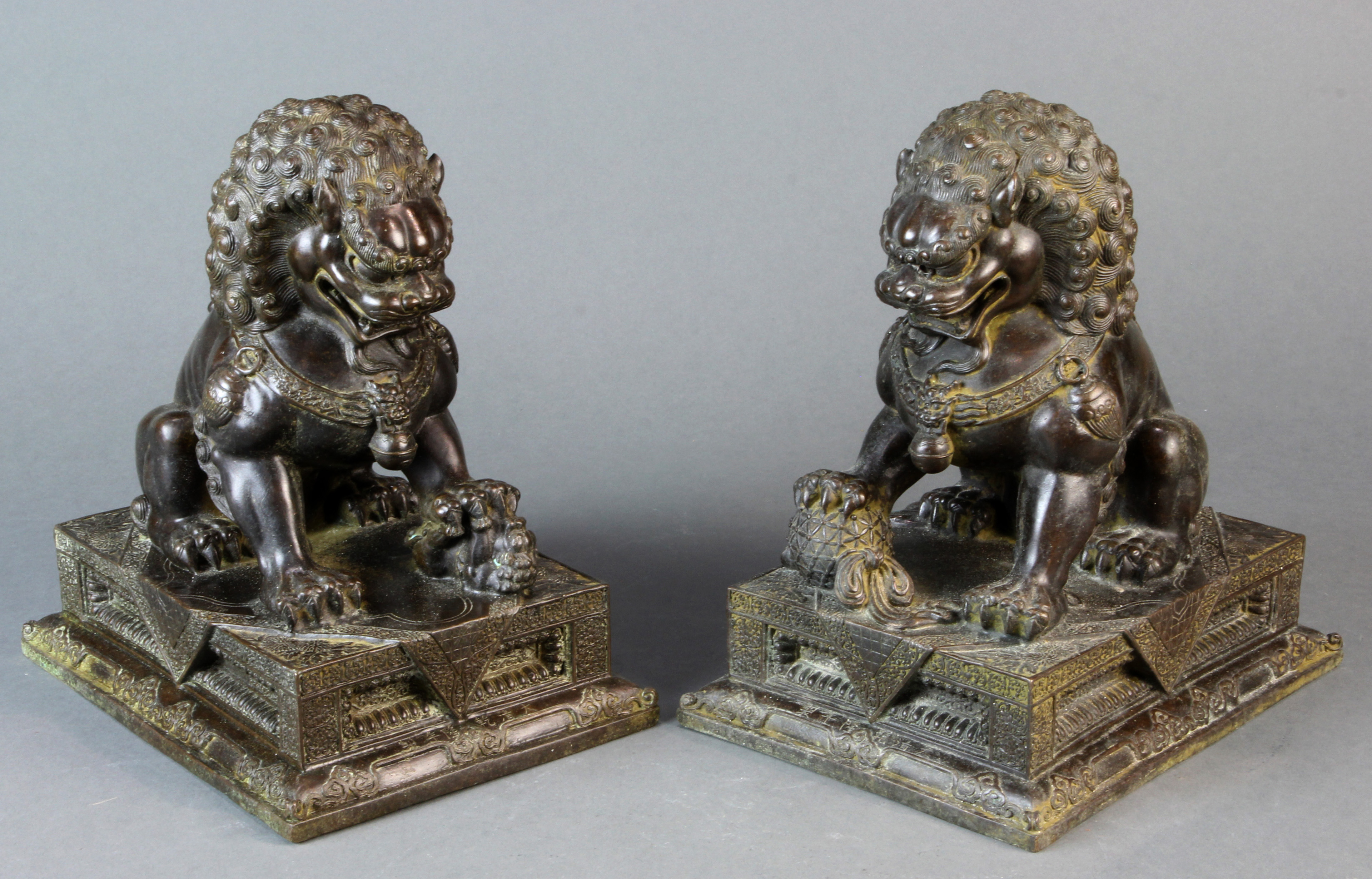 (LOT OF 2) PAIR OF CHINESE BRONZE