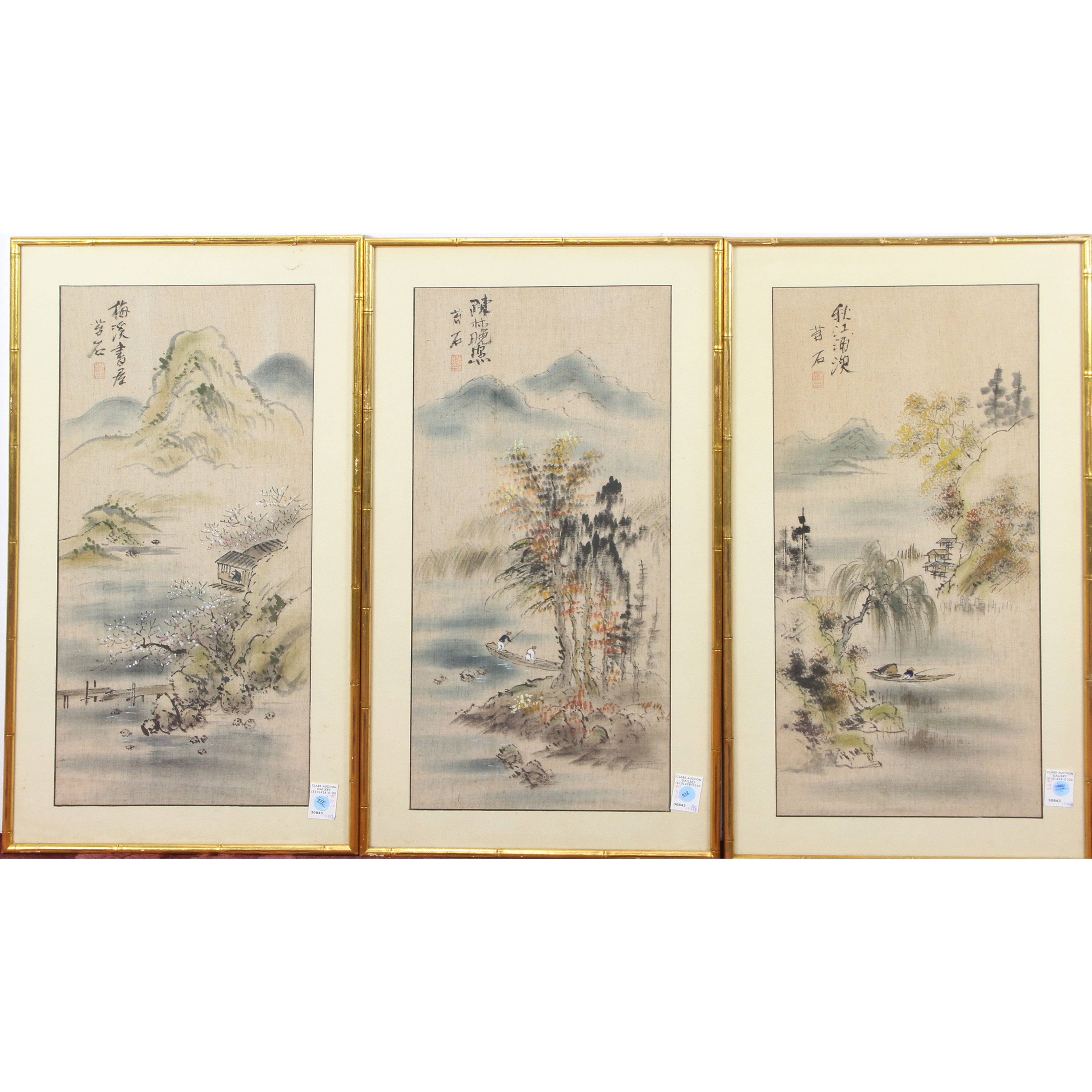  LOT OF 3 CHINESE SCHOOL LANDSCAPE  3a6c2f