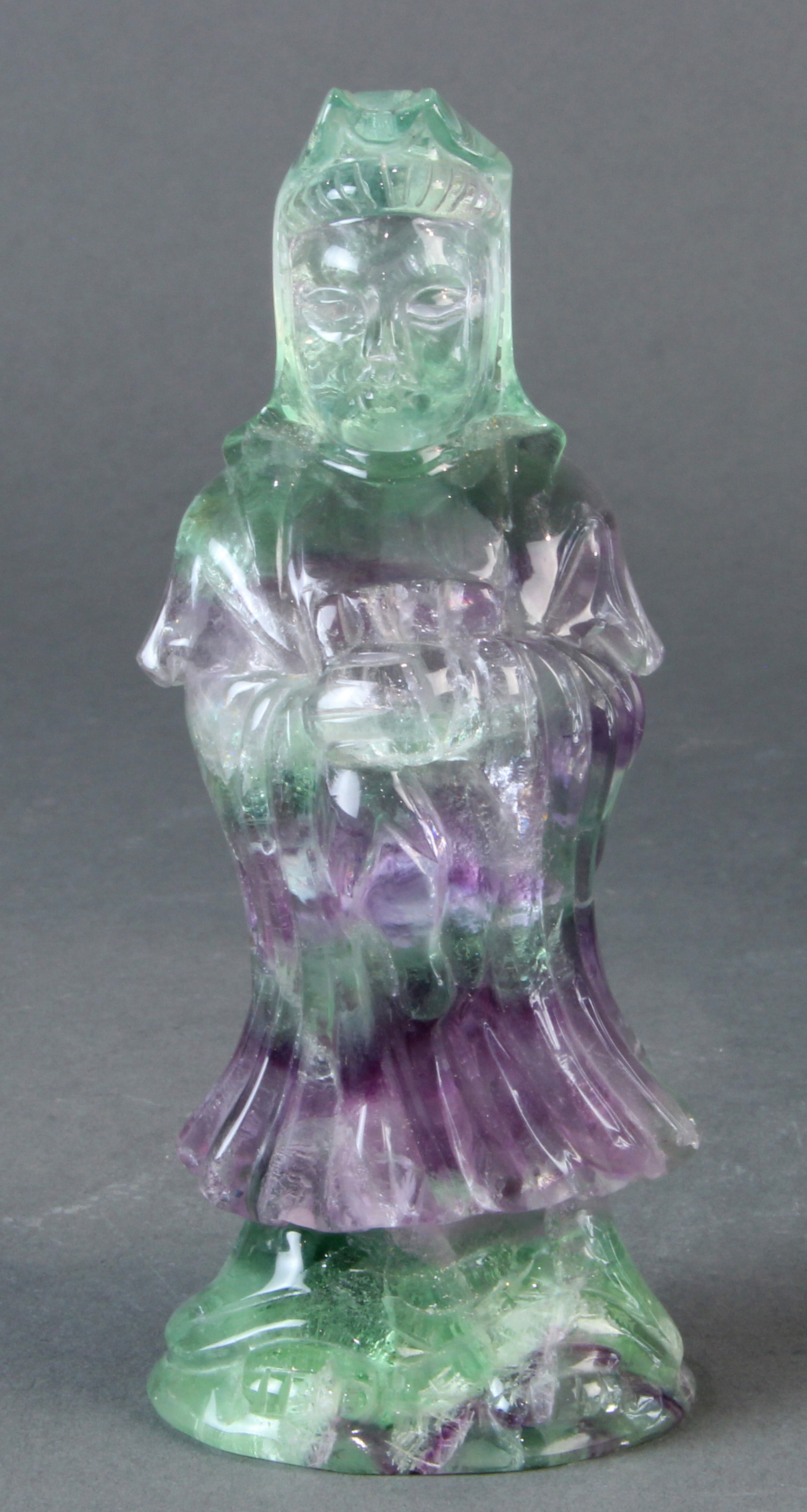 CHINESE FLUORITE FIGURE OF GUANYIN 3a6c5b