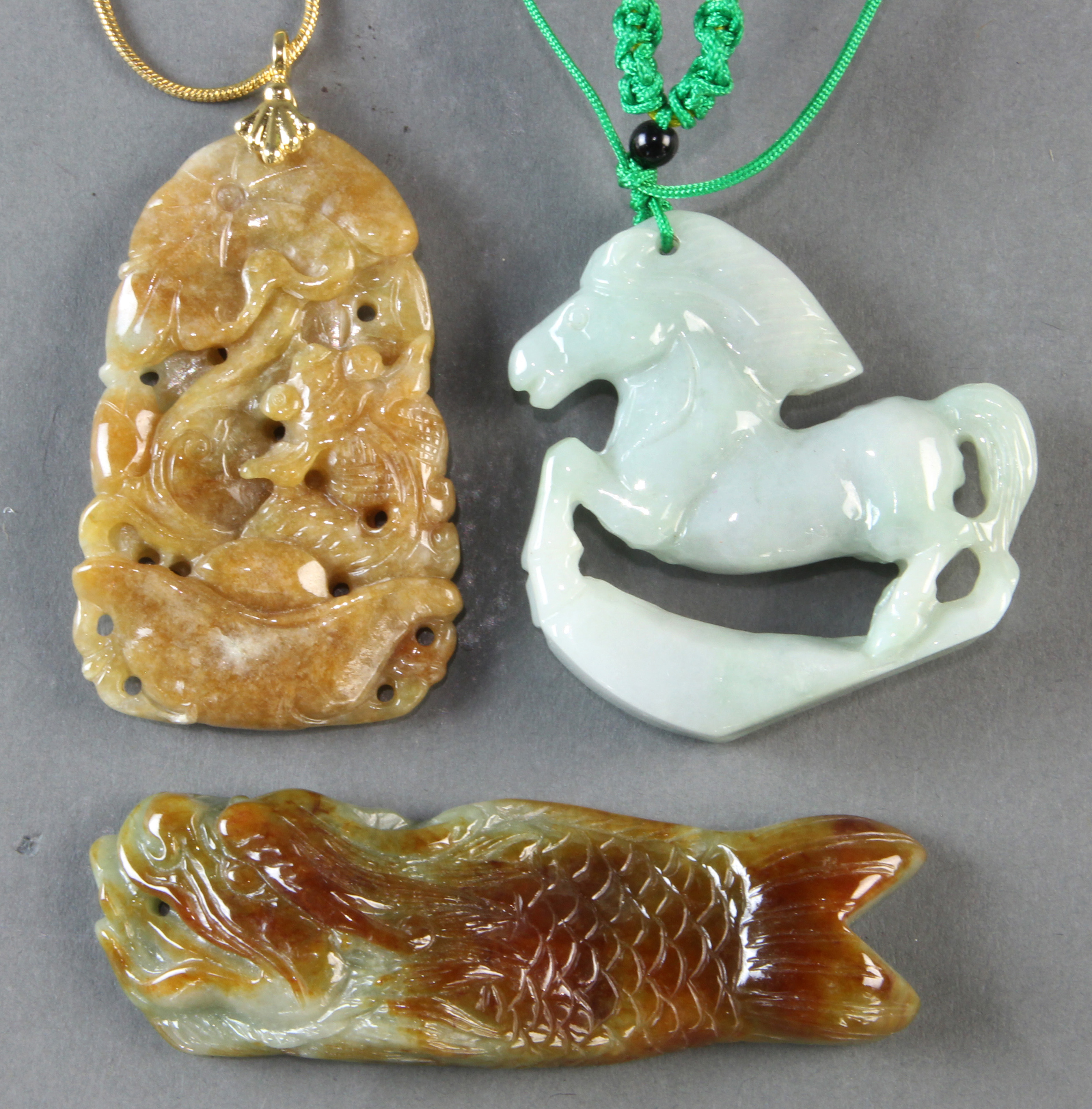 (LOT OF 3) CHINESE JADEITE CARVED