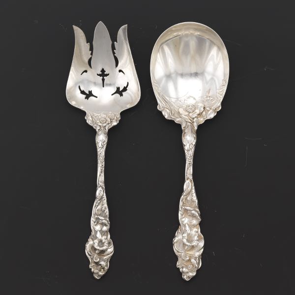 REED & BARTON SALAD SERVERS, "LES